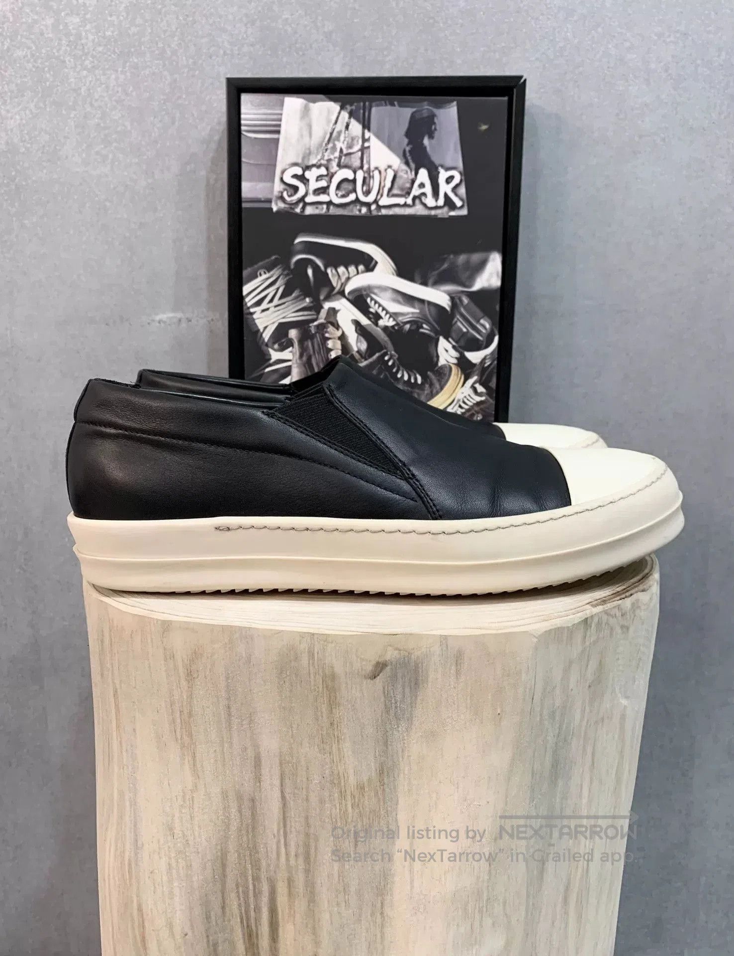 Rick Owens rick owens black leather slip. Size US 10.5 / EU 43-44 - 4 Thumbnail