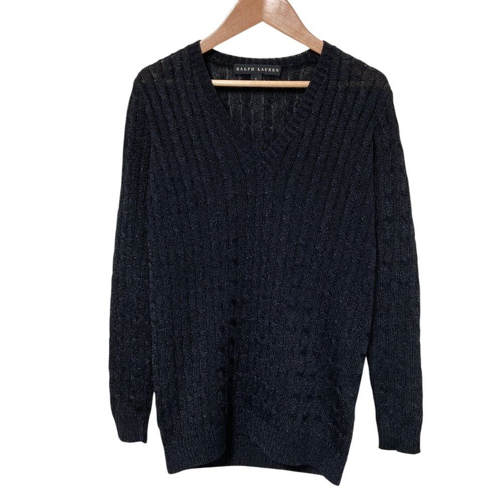 Ralph Lauren Ralph Lauren Ralph Lauren V Neck Cable Knit Sweater Plastic / Synthetic Tops DUTY FREE for USA Size ONE SIZE - 1 Thumbnail