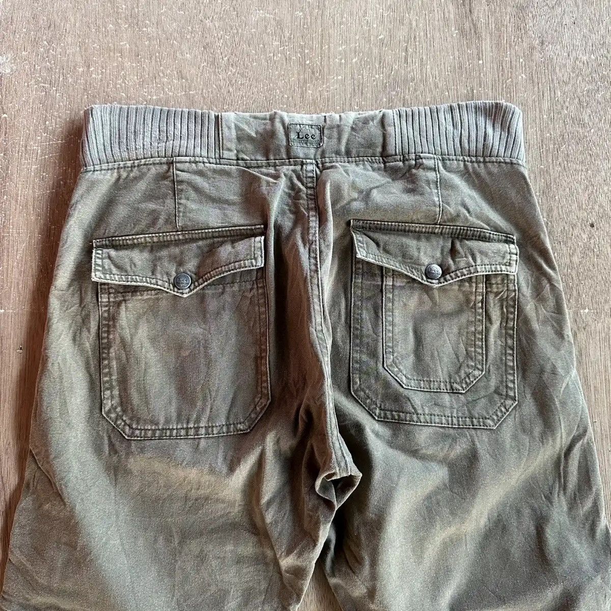 Vintage VINTAGE LEE DOUBLE KNEE TROUSERS FADED DRAWSTRING WAIST PANT Size US 33 - 11 Thumbnail