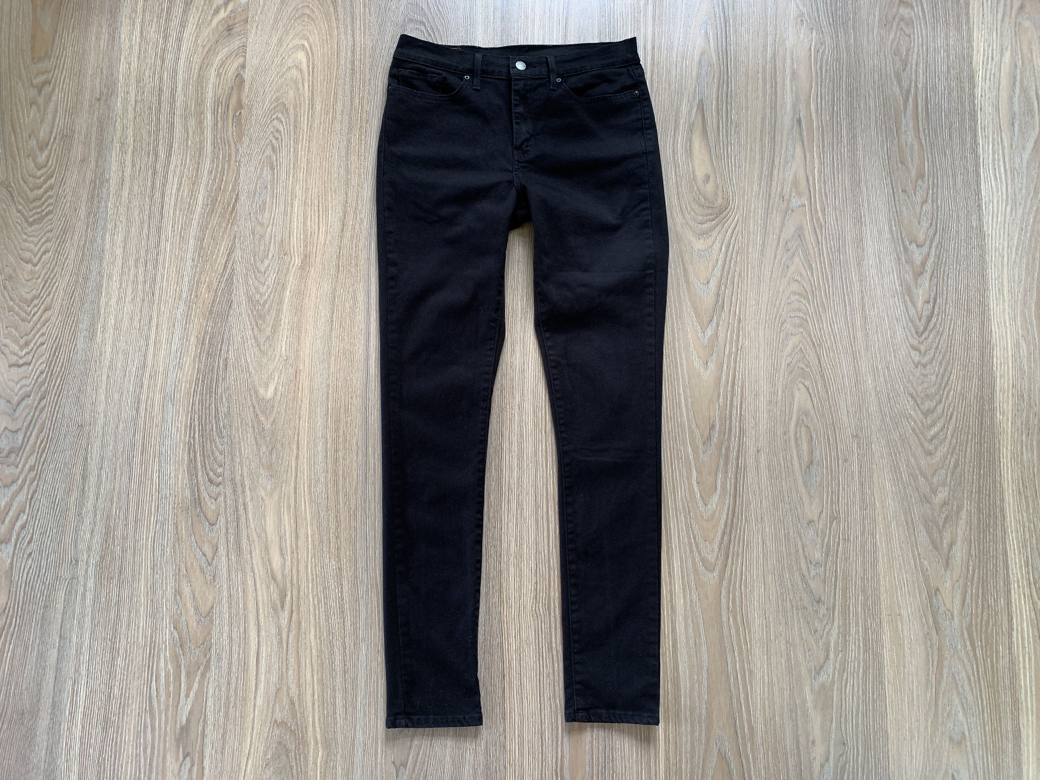 Levi's × Vintage Levis Black Slim Fit Stretch Jeans Size 29" - 2 Thumbnail