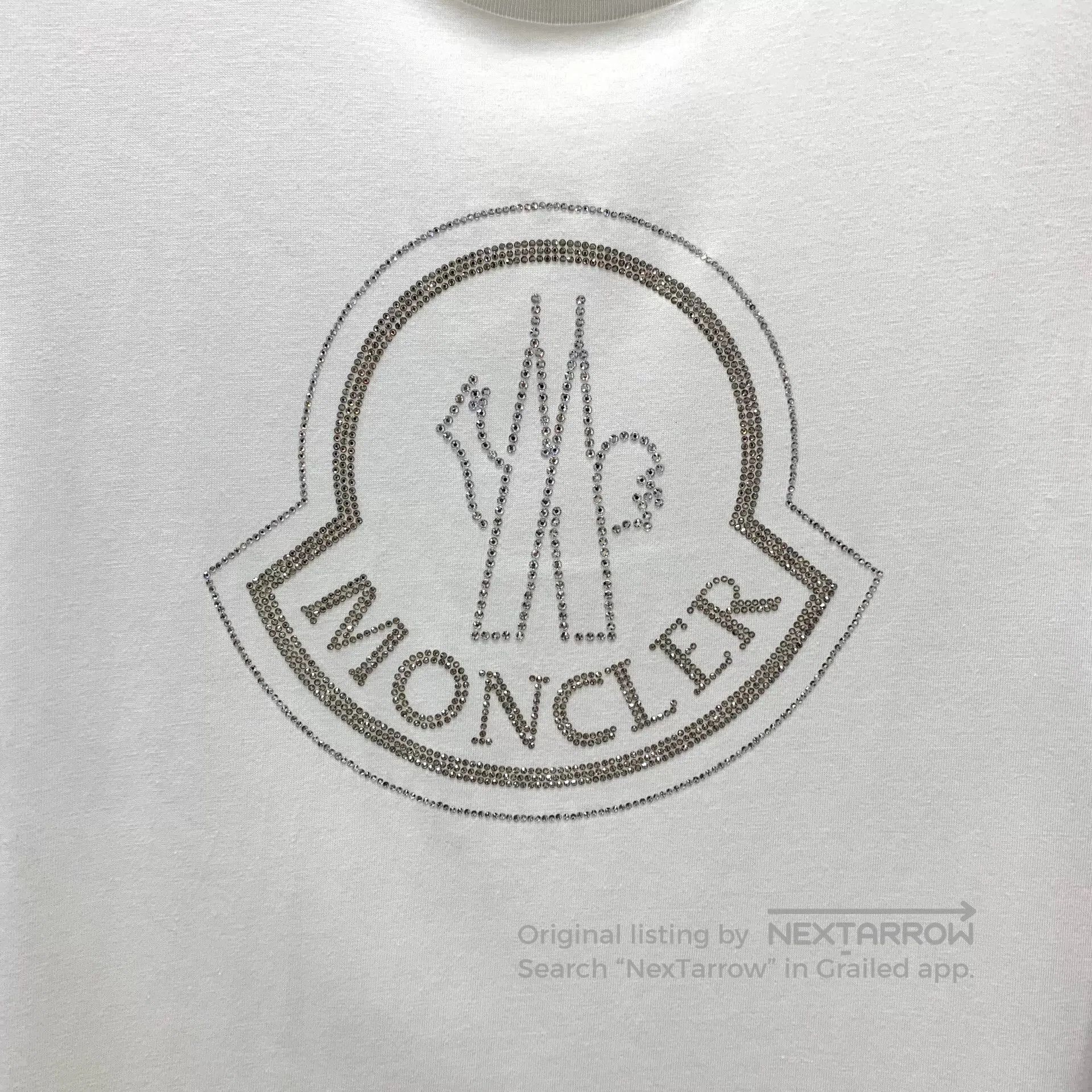 Moncler Moncler Maglia White Logo Diamante Cotton T-shirt. Size S / US 4 / IT 40 - 5 Thumbnail
