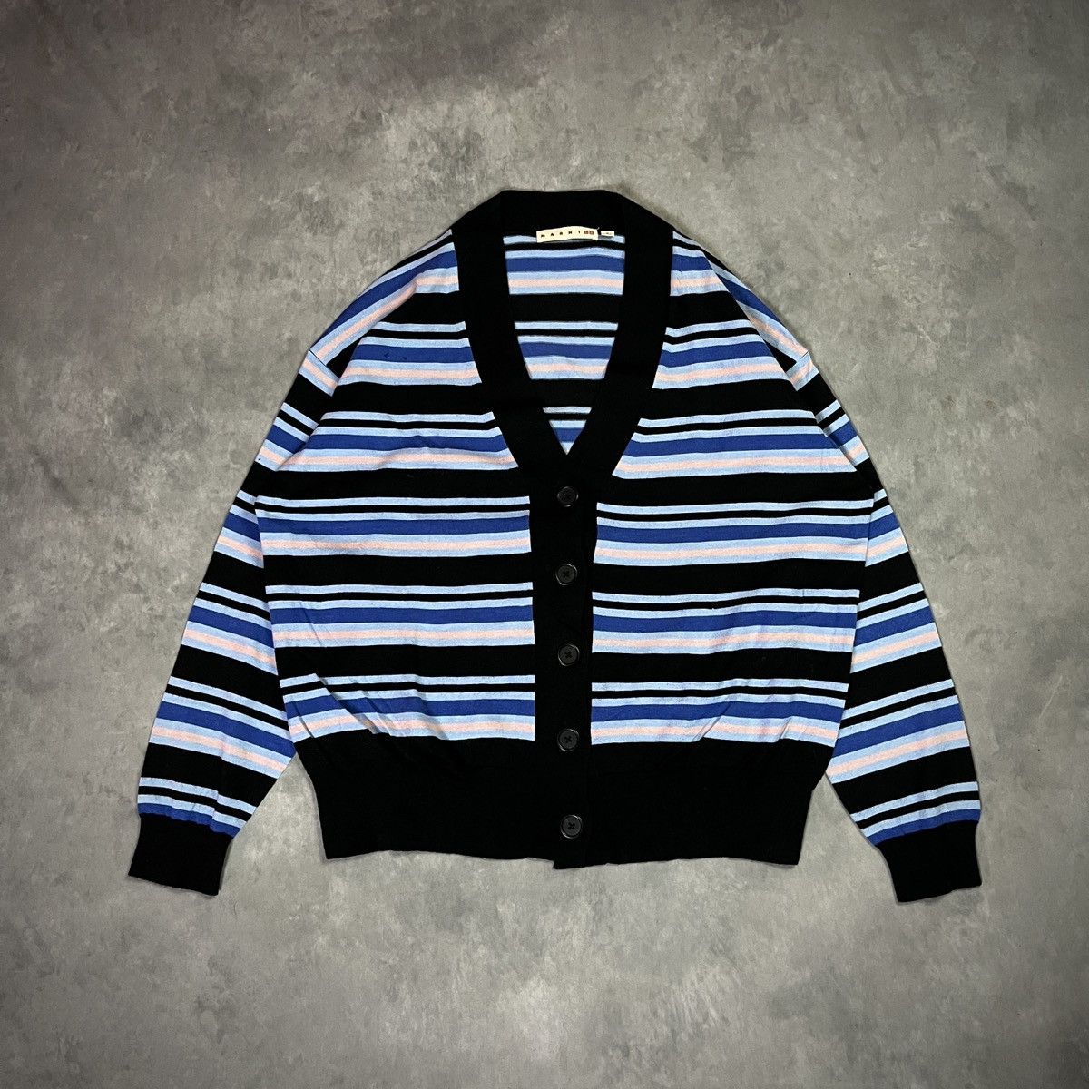 Marni UniqloxMarni Oversized Multi-Border Cardigan Striped Sweater Size M / US 6-8 / IT 42-44 - 2 Thumbnail