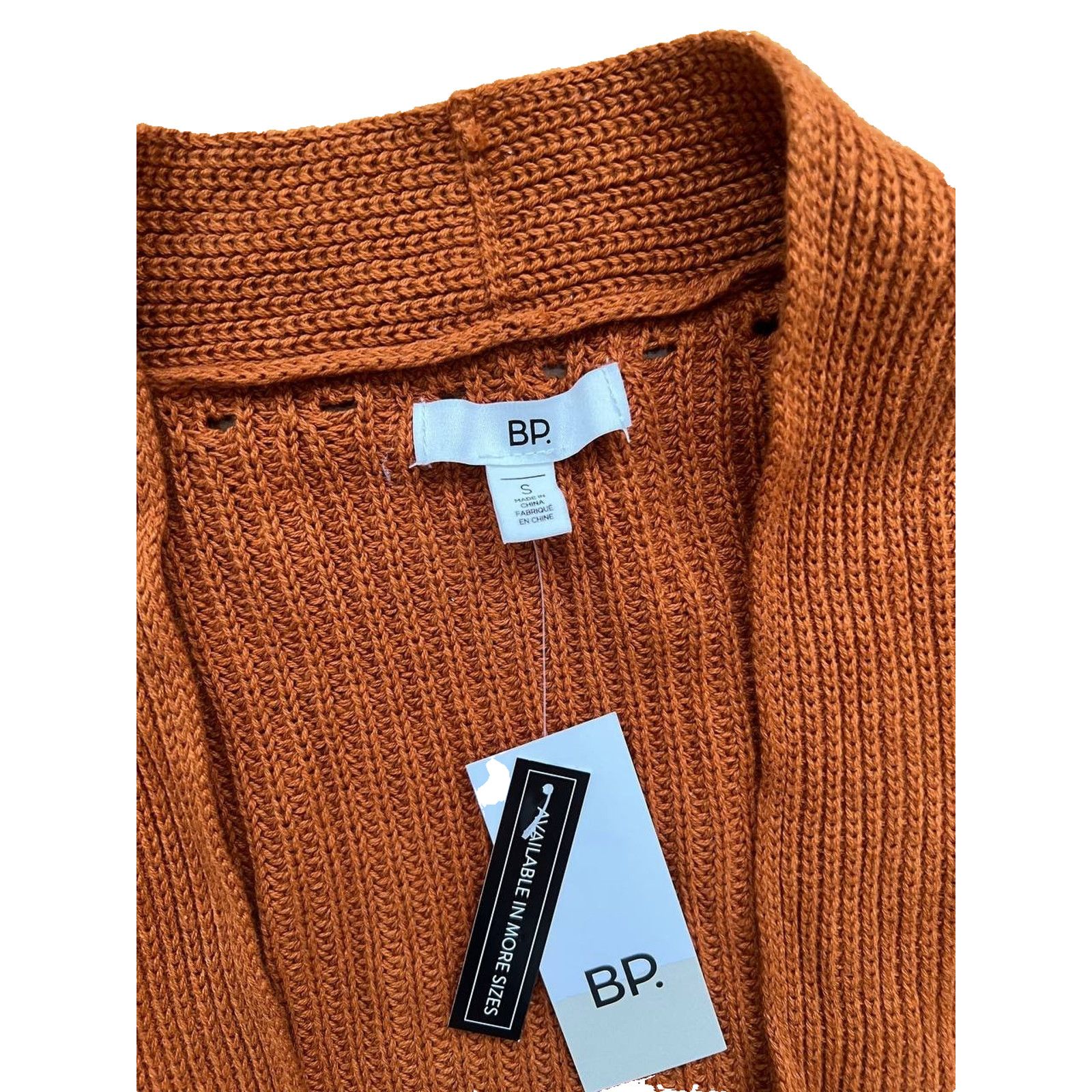 BP. BP Cotton Open Front Long Cardigan Sweater Orange S A003145 Size S / US 4 / IT 40 - 3 Thumbnail