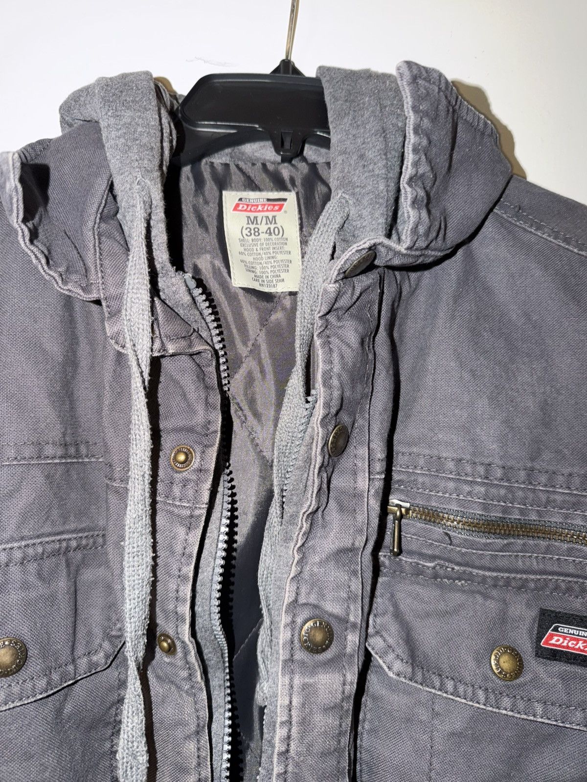 Dickies Vtg Gray Canvas Dickies Full Zip Men’s Hooded Jacket Size M Size US M / EU 48-50 / 2 - 2 Thumbnail