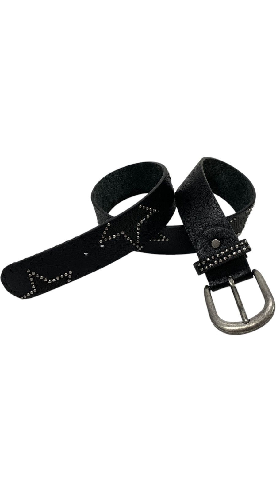 Vintage 🔥LASTDROP🔥 Y2K Avant Garde Stars Studded Opium Leather Belt Size ONE SIZE - 1 Thumbnail