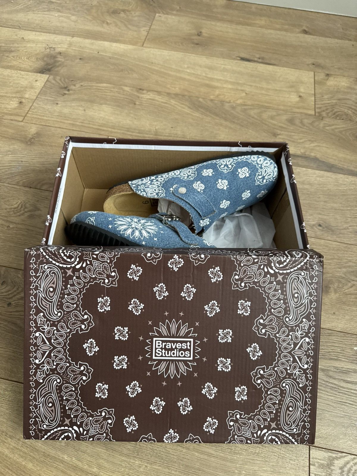 Bravest Studios Bravest Studios Blue Paisley Clogs Size US 9 / EU 42 - 2 Thumbnail