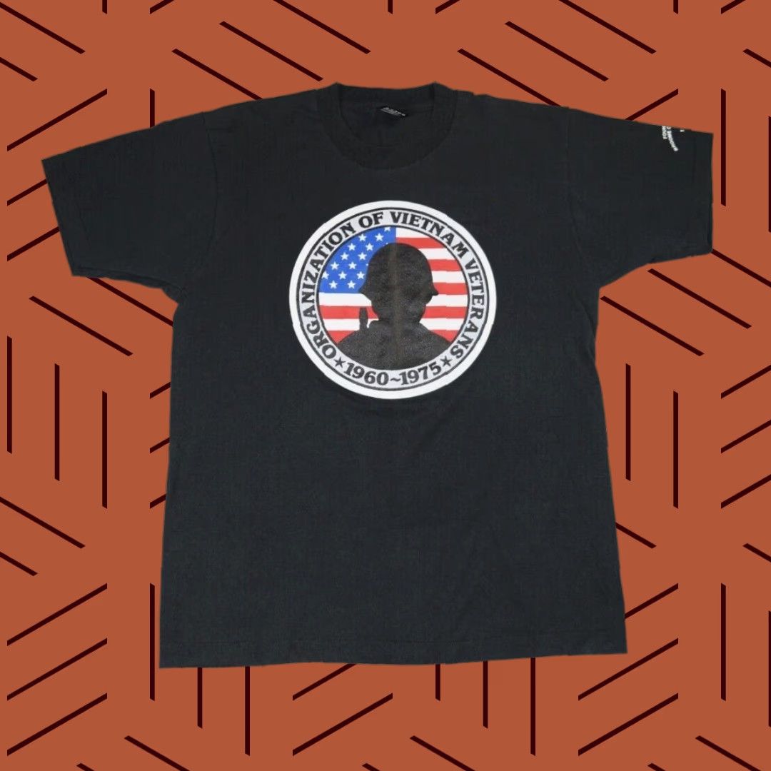 Fruit Of The Loom VINTAGE 90s Vietnam Veterans Organization Shirt Black Large L Fruit of the Loom Mens Size US L / EU 52-54 / 3 - 1 Thumbnail