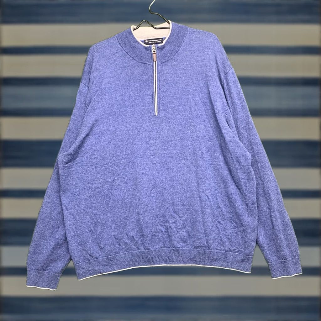 Hart Schaffner Marx Hart Schaffner Marx Sweater Mens 2XL Blue Wool Knit 1/4 Zip Pullover Classic Casual Long Sleeve Cardigan Style Size US XXL / EU 58 / 5 - 1 Thumbnail