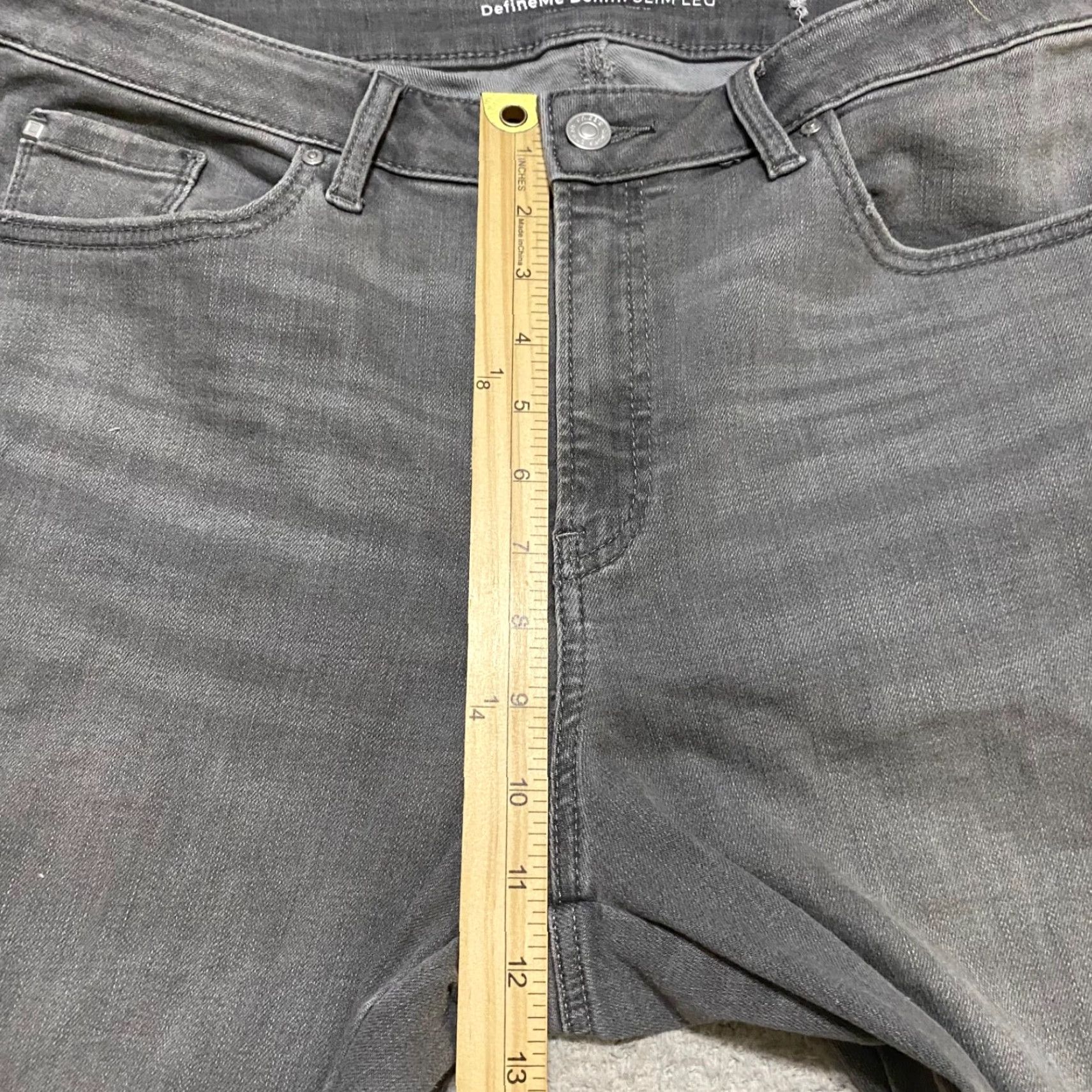 Vintage Chicos Jeans Gray Denim 16P Slim Straight High Rise Petite 5-Pocket Design Medium Wash Women Mens Girls Distress Size 38" / US 16 / IT 52 - 7 Thumbnail