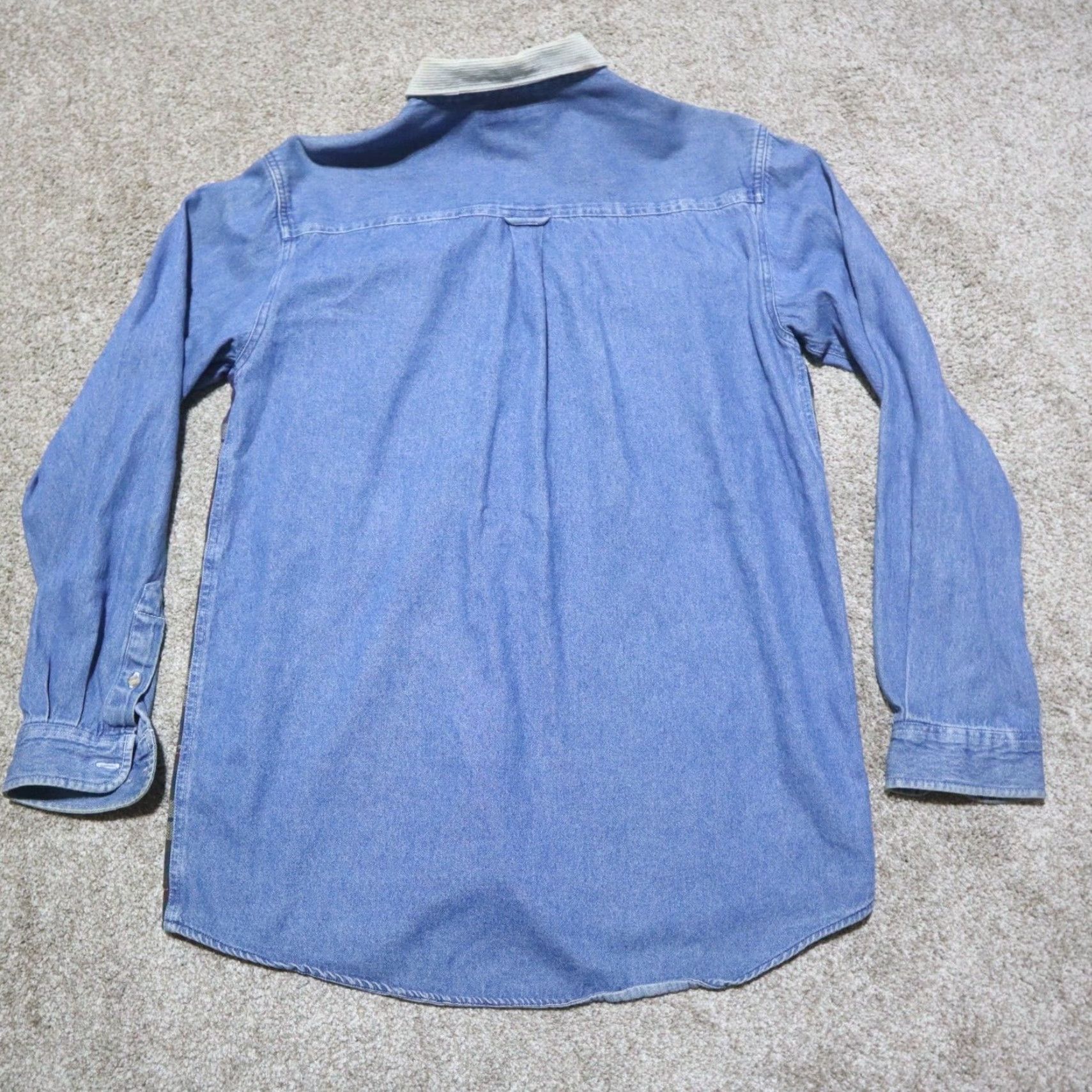 Faded Glory VINTAGE Faded Glory Shirt Denim Blue Plaid Pocket Long Sleeve Men's Size M Size US M / EU 48-50 / 2 - 8 Thumbnail