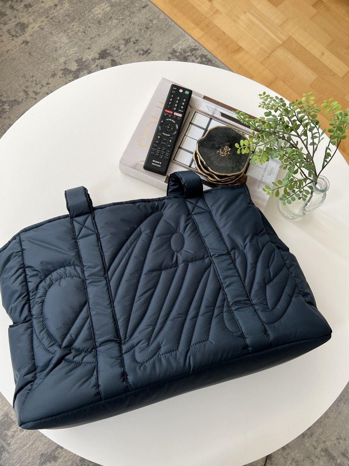 image of Aime Leon Dore Filled Nylon Buddy Bag in Navy, Men's
