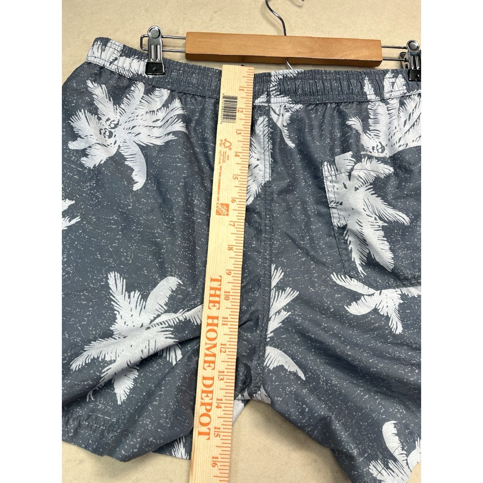 Vintage Maamgic Mens Palm Blue Swim Trunks XL Back Pocket Drawstring Elastic Bottom Polyester Trunks Mens XL Blue Palm Swim Bottom Size ONE SIZE - 4 Thumbnail