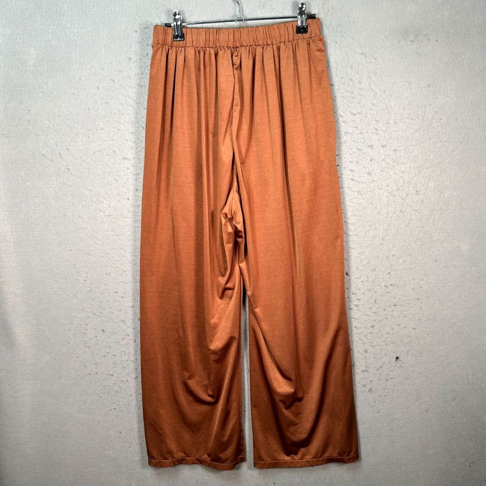 Uniqlo Uniqlo Womens Large Wide-Leg Pleated Pants Brown Polyester Blend - Casual All Season Womens Pants Size 36" / US 14 / IT 50 - 2 Thumbnail