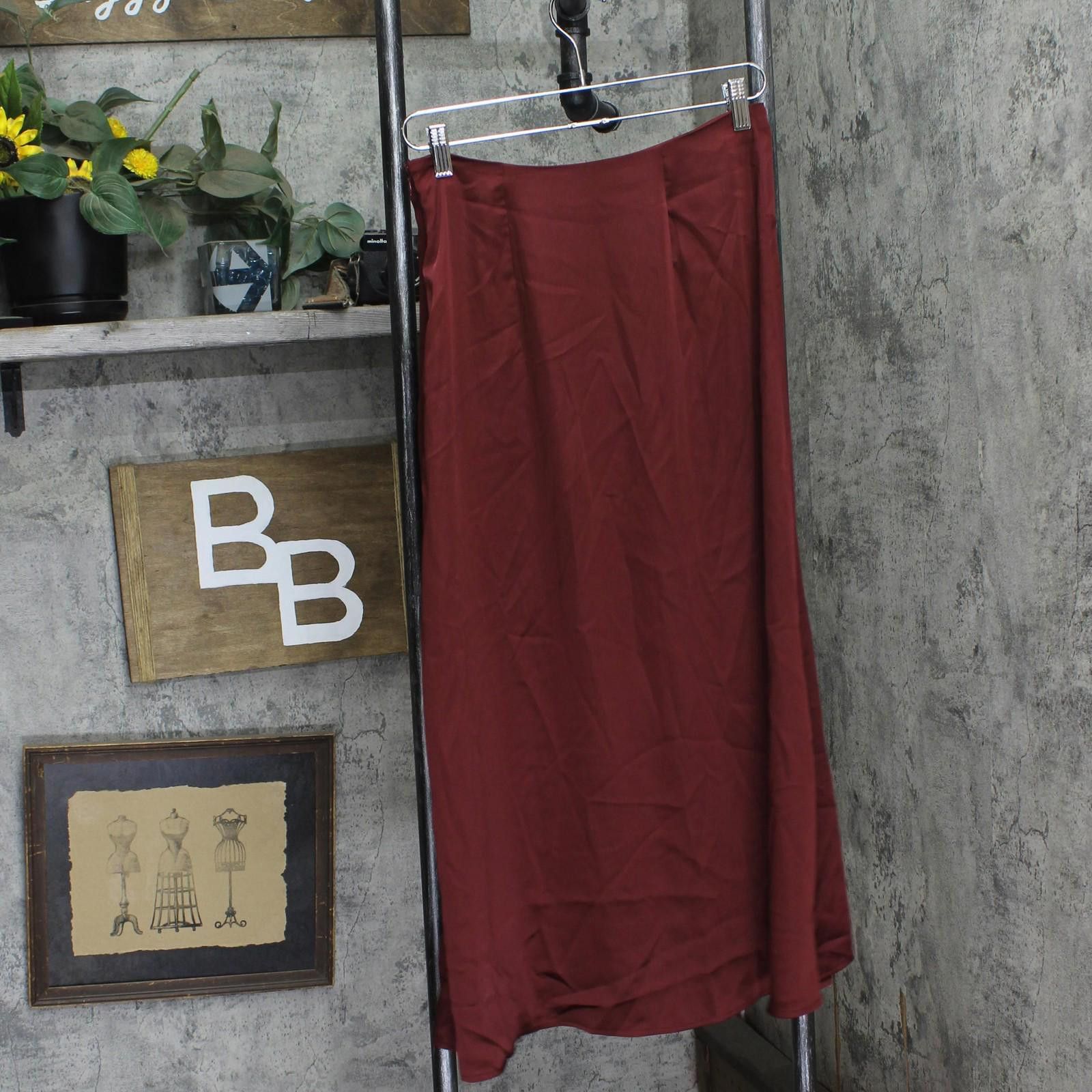 Other Nwt Future Collective Midi Skirt 92248804 Burgundy Red Xs Size 26" / US 2 / IT 38 - 2 Thumbnail