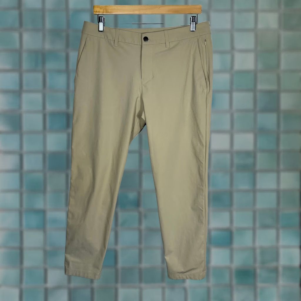 Lululemon Lululemon Commission Slim Fit Pants Mens 34 Tan Khaki Chino Pocket Stretch Breathable Lightweight 5-Pocket Logo Womens Mens Size US 35 - 1 Thumbnail