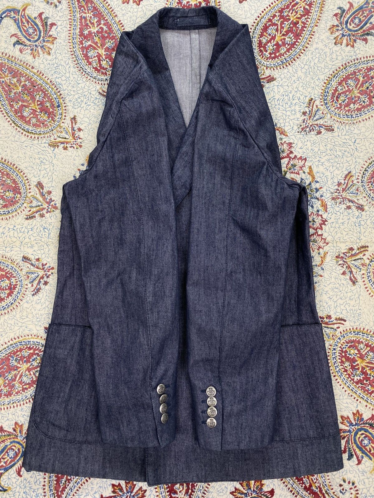 Lardini Lardini Double Breasted Denim Jacket Size US XS / EU 42 / 0 - 5 Thumbnail