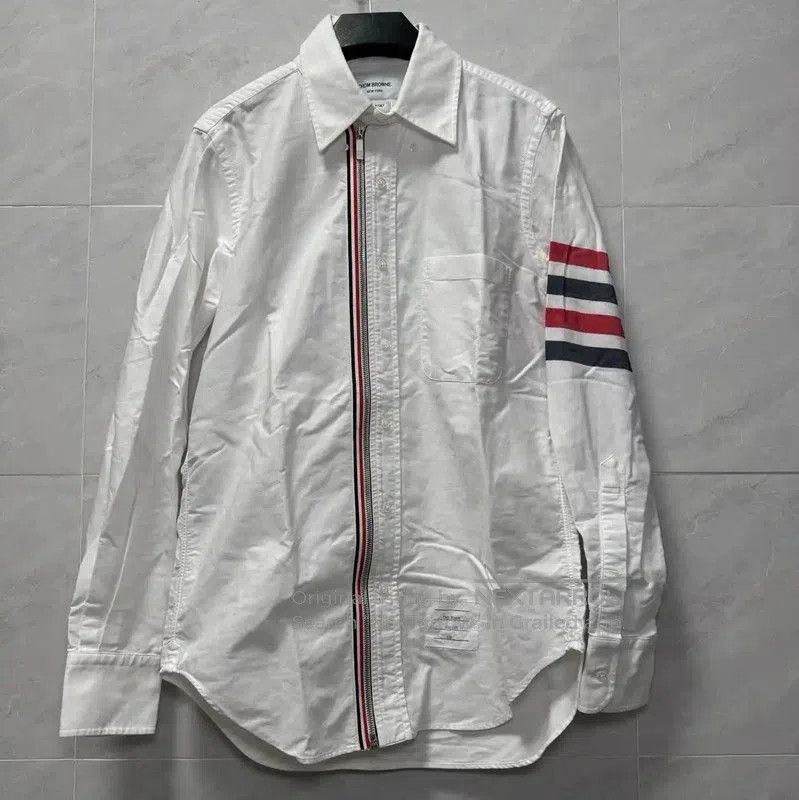 Thom Browne Thom Browne White Long Sleeve Shirt . Size US S / EU 44-46 / 1 - 1 Thumbnail