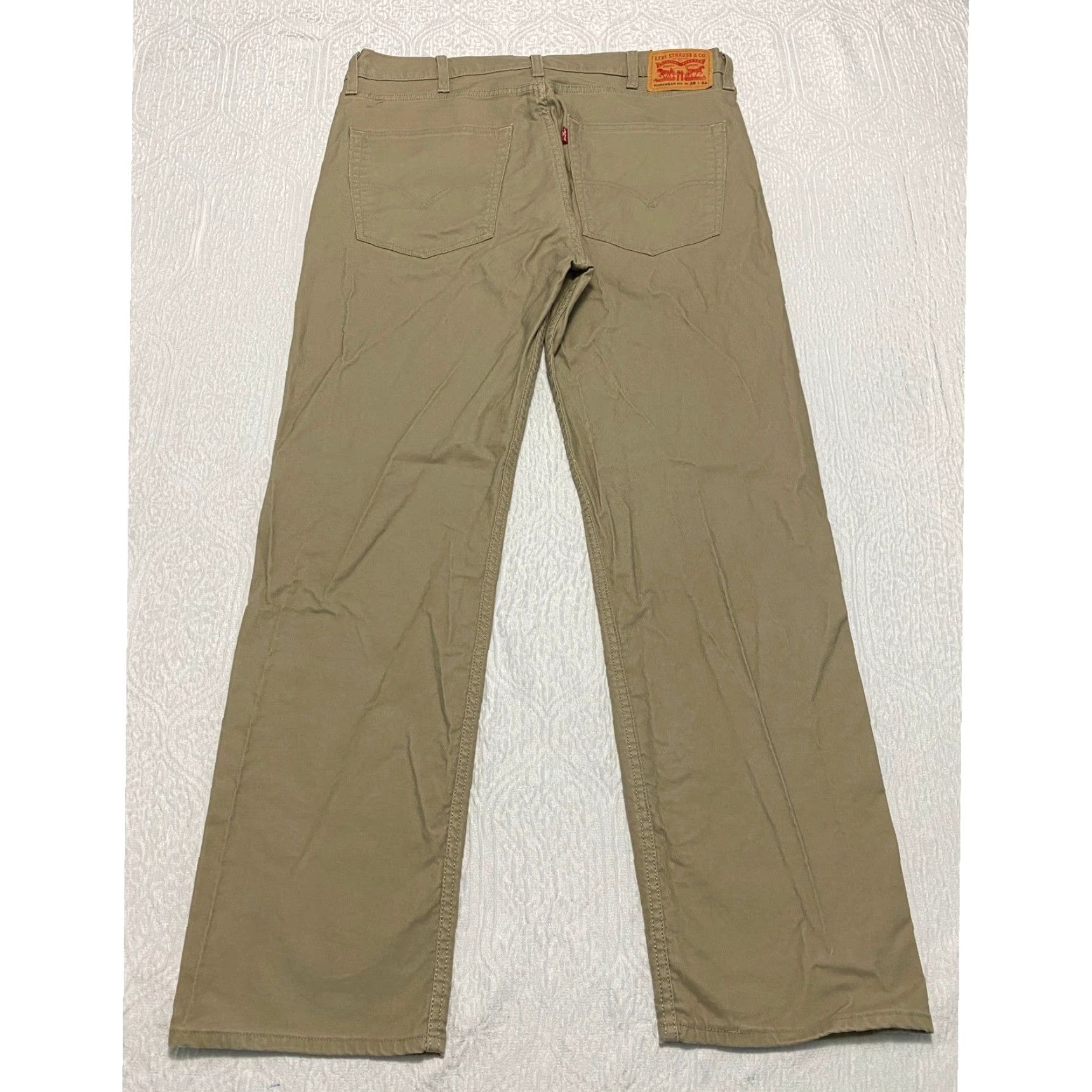 Levi's Levi's Mens Workwear Pants 38x32 Khaki Beige Cotton Blend Straight Leg (Regular) 5-Pocket Canvas Logo Button Zip Casual Workwear Mens Khakis Size US 38 / EU 54 - 2 Thumbnail