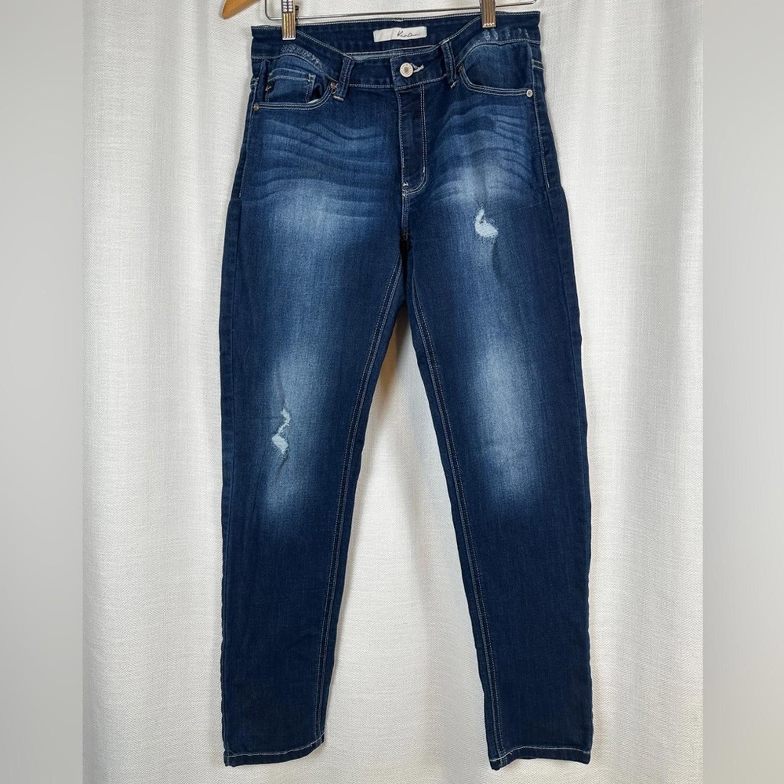 Kancan USA Kancan 28 9 Jeans Women’s stretch EUC Midrise Distressed Size 29" - 1 Thumbnail