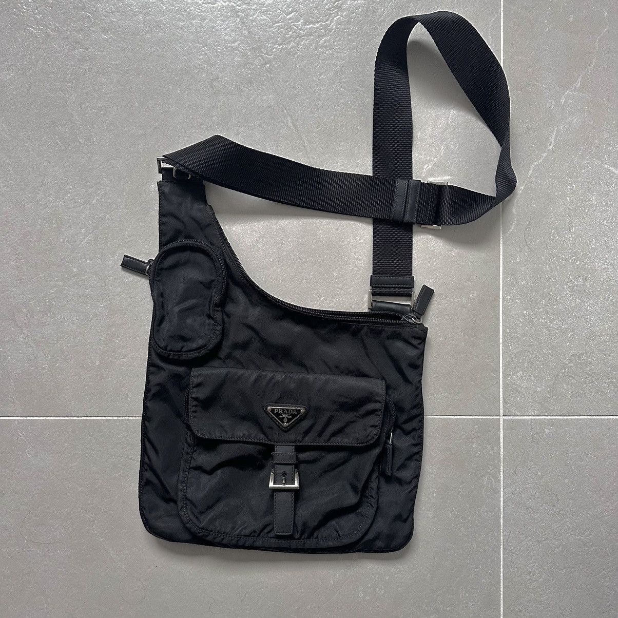 image of Prada Cross Body Nylon Bag in Black, Men's