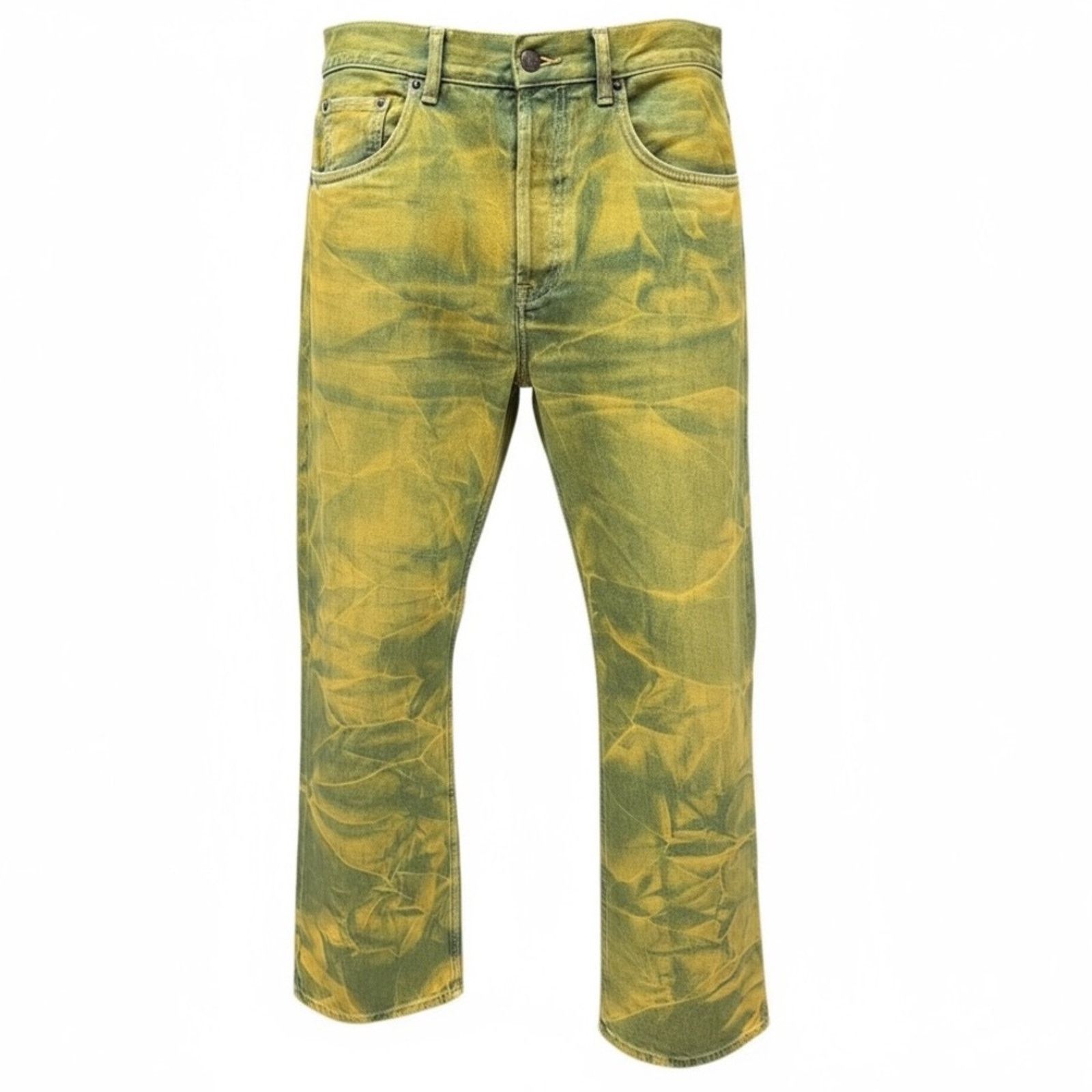 Acne Studios Jello 2021M Wide Jeans EU 30 Electric Green / Yellow Tie Dye Size US 36 / EU 52 - 1 Thumbnail