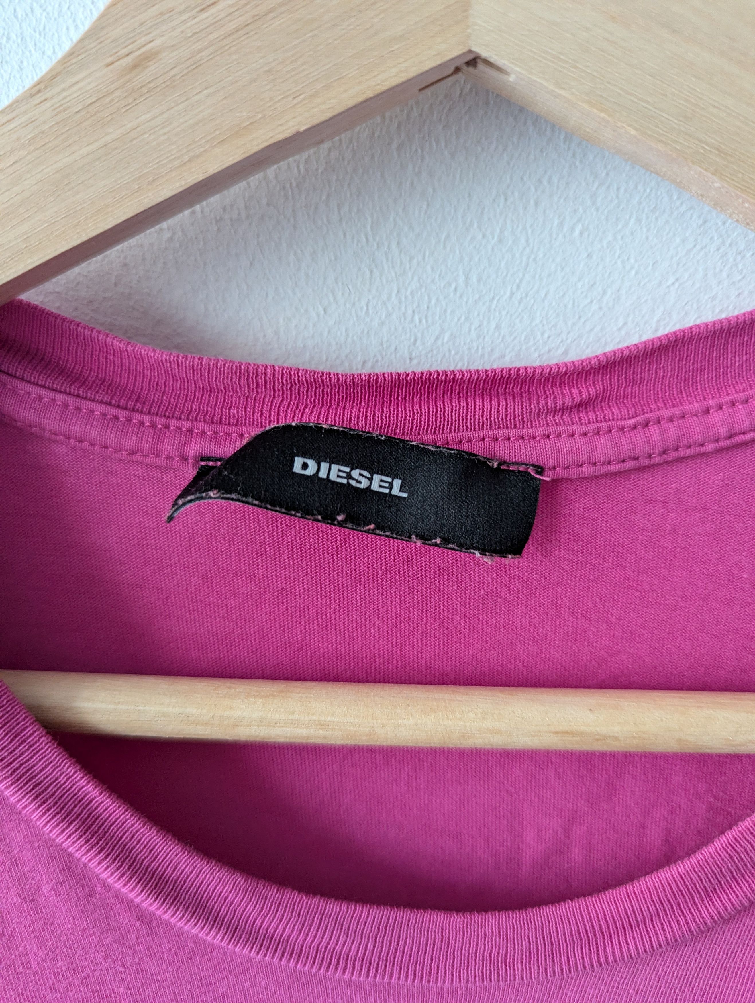 Diesel Diesel Pink Logo T-Shirt Y2K Basic S Size S / US 4 / IT 40 - 2 Thumbnail