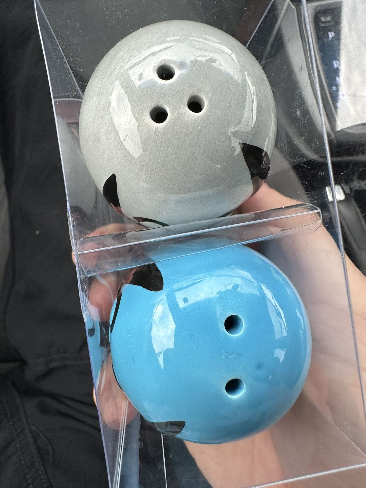 Asspizza Asspizza Salt and Pepper Shakers Ceramic Rare Gray and Blue Size ONE SIZE - 6 Thumbnail