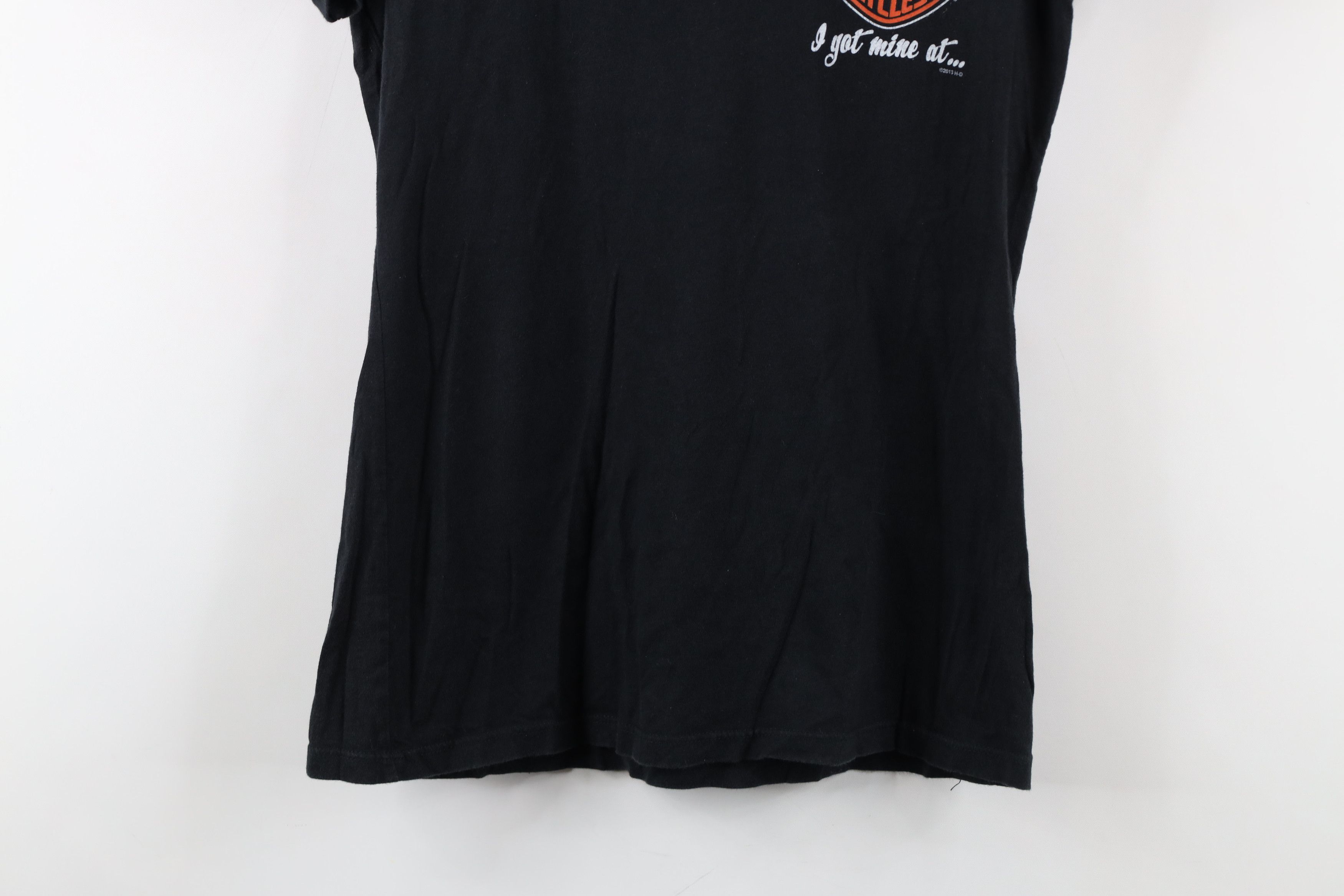 Harley Davidson × Vintage Vintage Y2K Harley Davidson Spell V-Neck T-Shirt Black USA Size M / US 6-8 / IT 42-44 - 3 Thumbnail