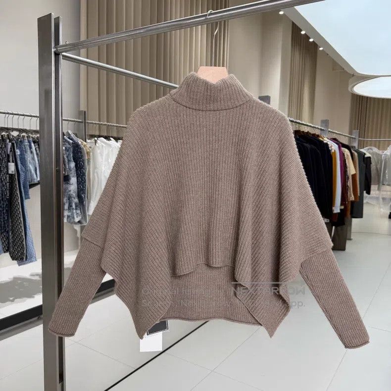 Hermes Hermes Brown cashmere fake two-piece cloak base layer swea Size US M / EU 48-50 / 2 - 2 Thumbnail
