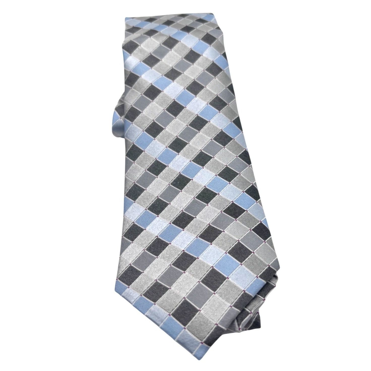 Perry Ellis Perry Ellis Portfolio Stolk Geo Slim Silk Necktie, Black, O Size ONE SIZE - 1 Thumbnail