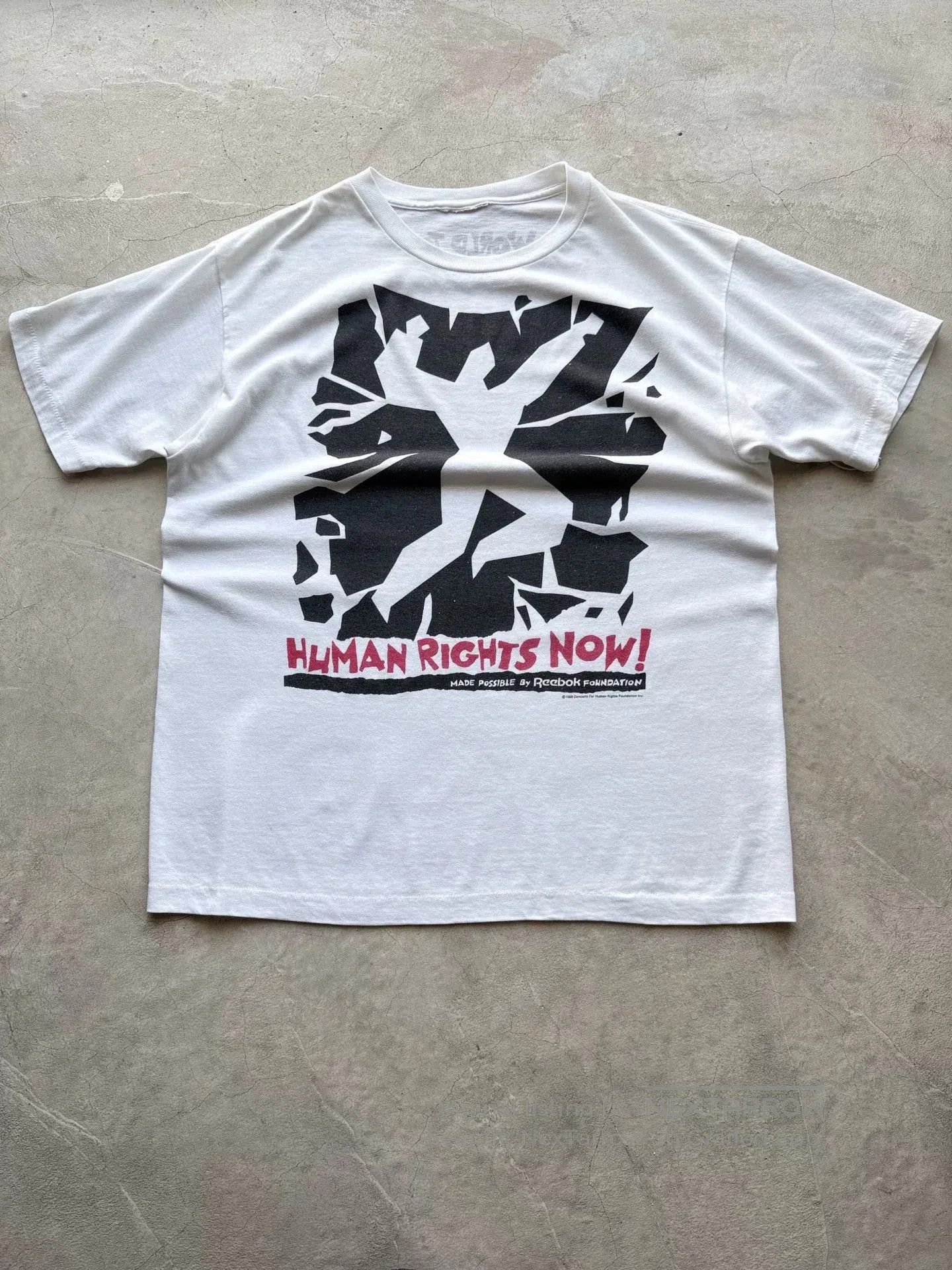 Vintage Vintage 80s Reebok Human Rights Now Tour Tee. Size US L / EU 52-54 / 3 - 1 Thumbnail