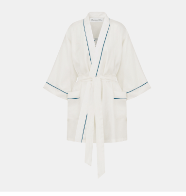 image of Dior O1W1Db10124 Chez Moi Dressing Gown In White, Women's (Size XS)