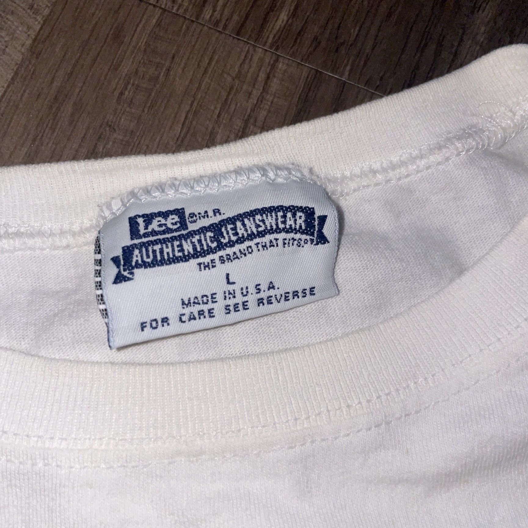Lee VINTAGE Lee T-Shirt Regular White USA Mens Large 18x21.5 Shirt Size US L / EU 52-54 / 3 - 4 Thumbnail