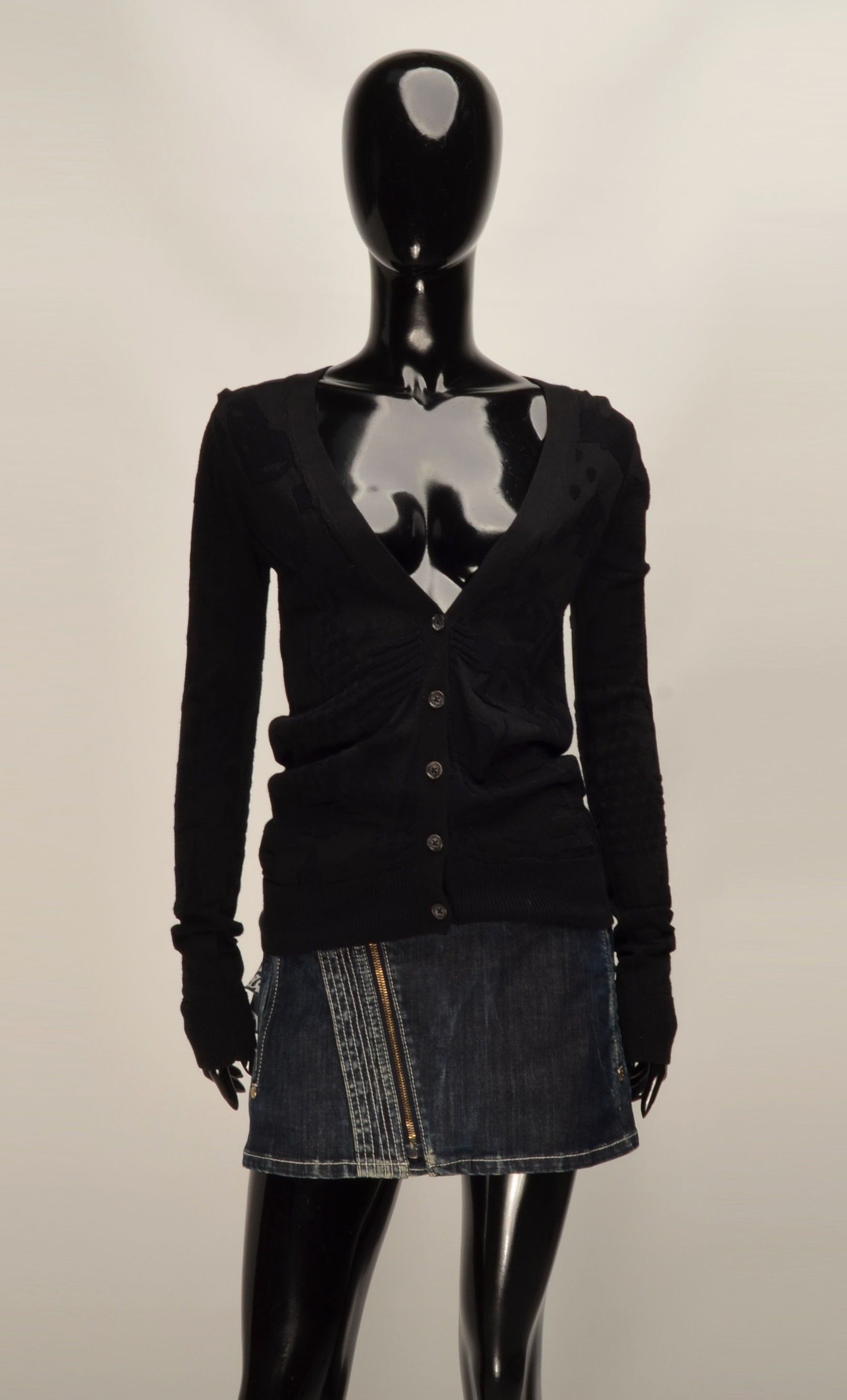Armani Exchange Armani Exchange Textured Black Cardigan Size S / US 4 / IT 40 - 1 Thumbnail