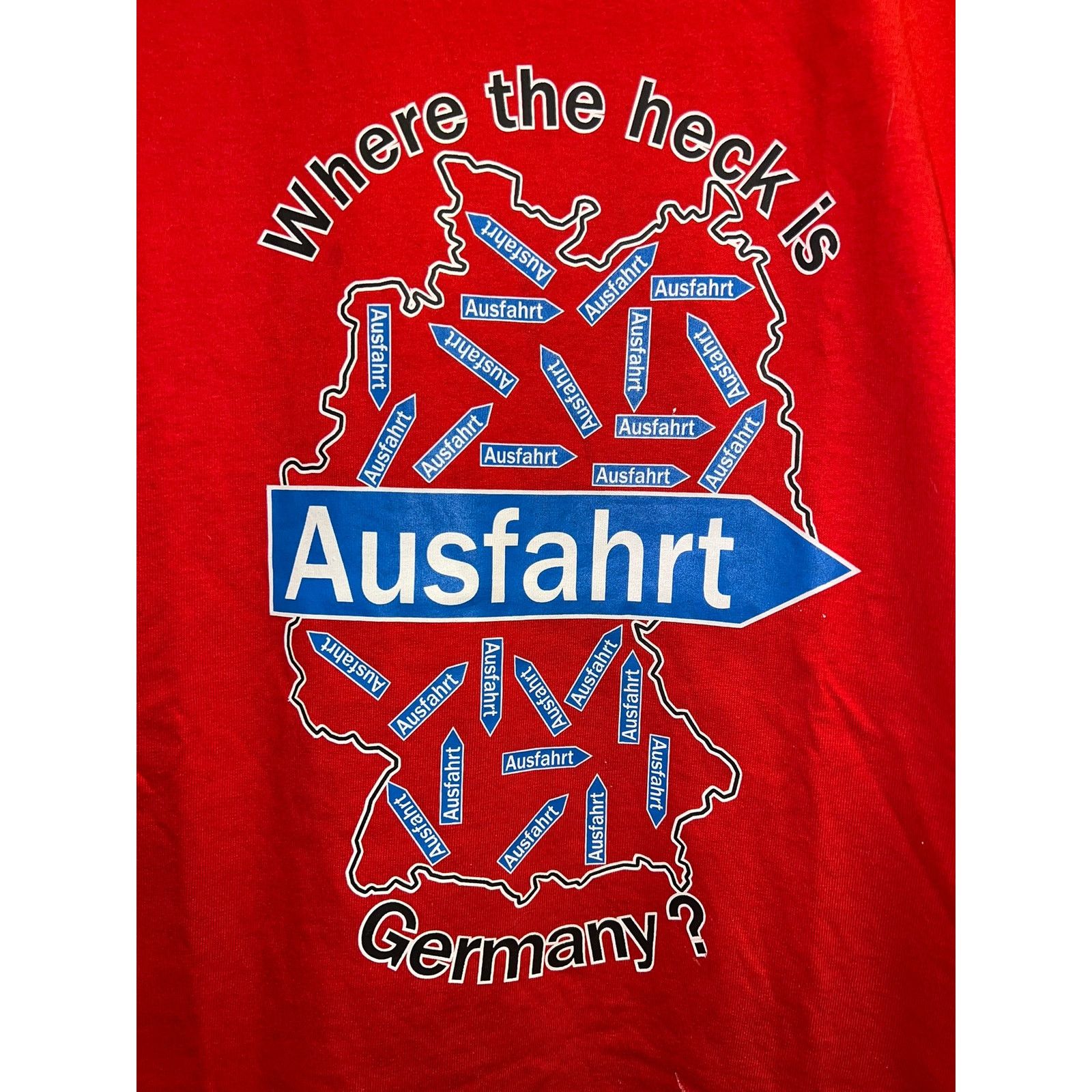 Gildan Vintage Germany Shirt Where The Heck Is Ausfahrt Exit Road M Size US M / EU 48-50 / 2 - 2 Thumbnail