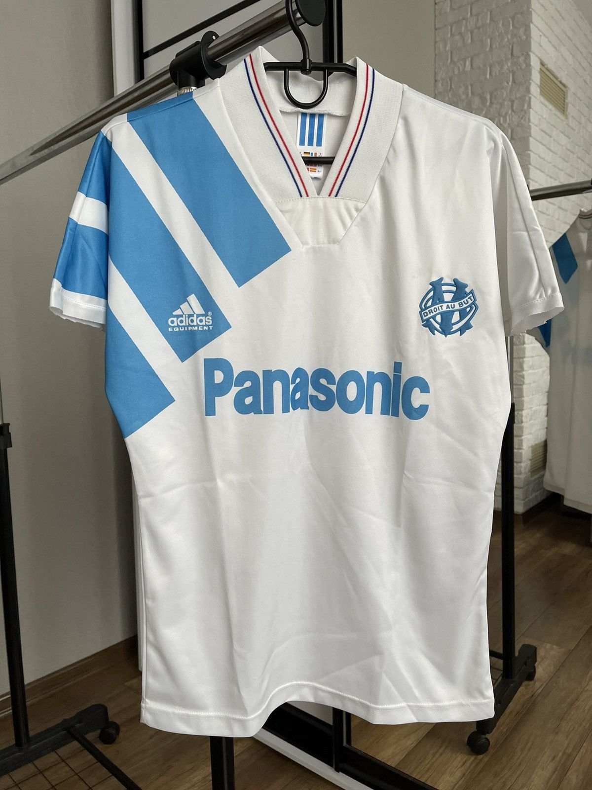 image of 1991/1992 Olympique Marseille Adidas Vintage Soccer Jersey in White, Men's (Size Small)