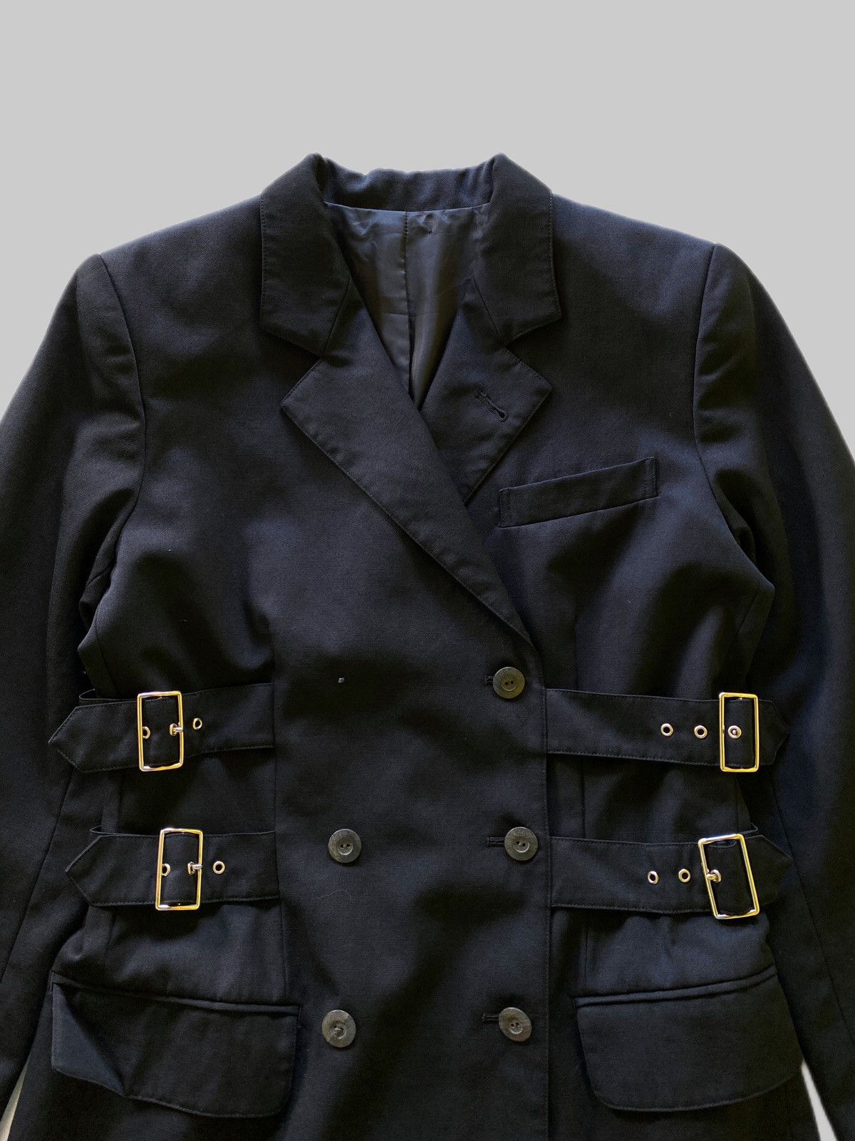 Jean Paul Gaultier ARCHIVES❗️Vintage Junior Gaultier Buckle Wool Blazer Size M / US 6-8 / IT 42-44 - 6 Thumbnail