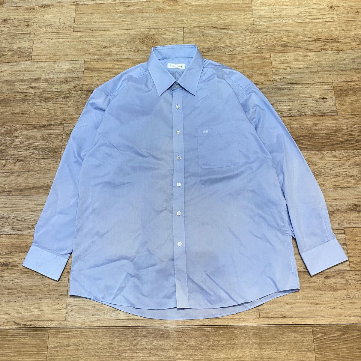 Balenciaga 90s Vintage Balenciaga Blue Button Up Shirt Size US L / EU 52-54 / 3 - 1 Thumbnail