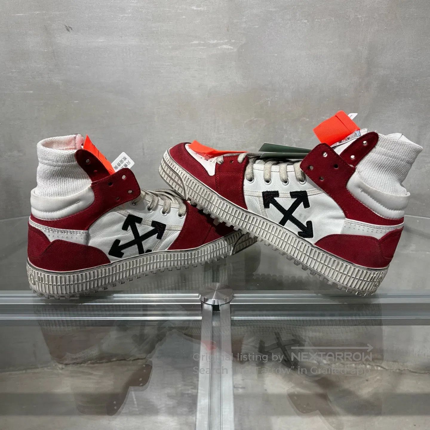 Off-White off-white OW Red and White Sport Dirty Shoes Size US 9 / EU 42 - 5 Thumbnail