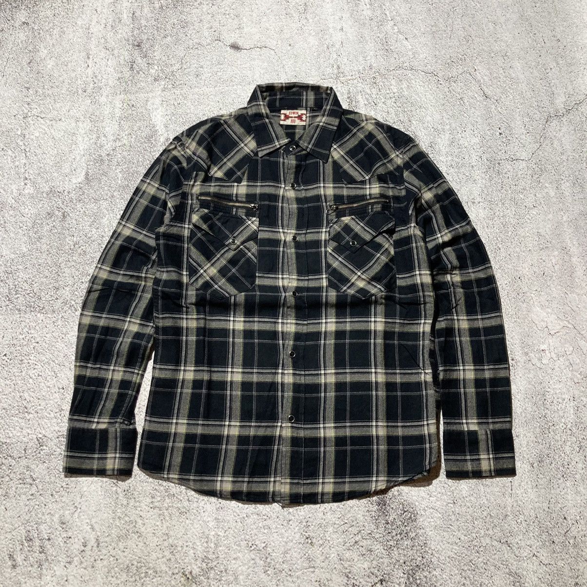 Edwin 2000s Edwin Japan Western Cowboy Button Up Shirt Black Size US L / EU 52-54 / 3 - 1 Thumbnail