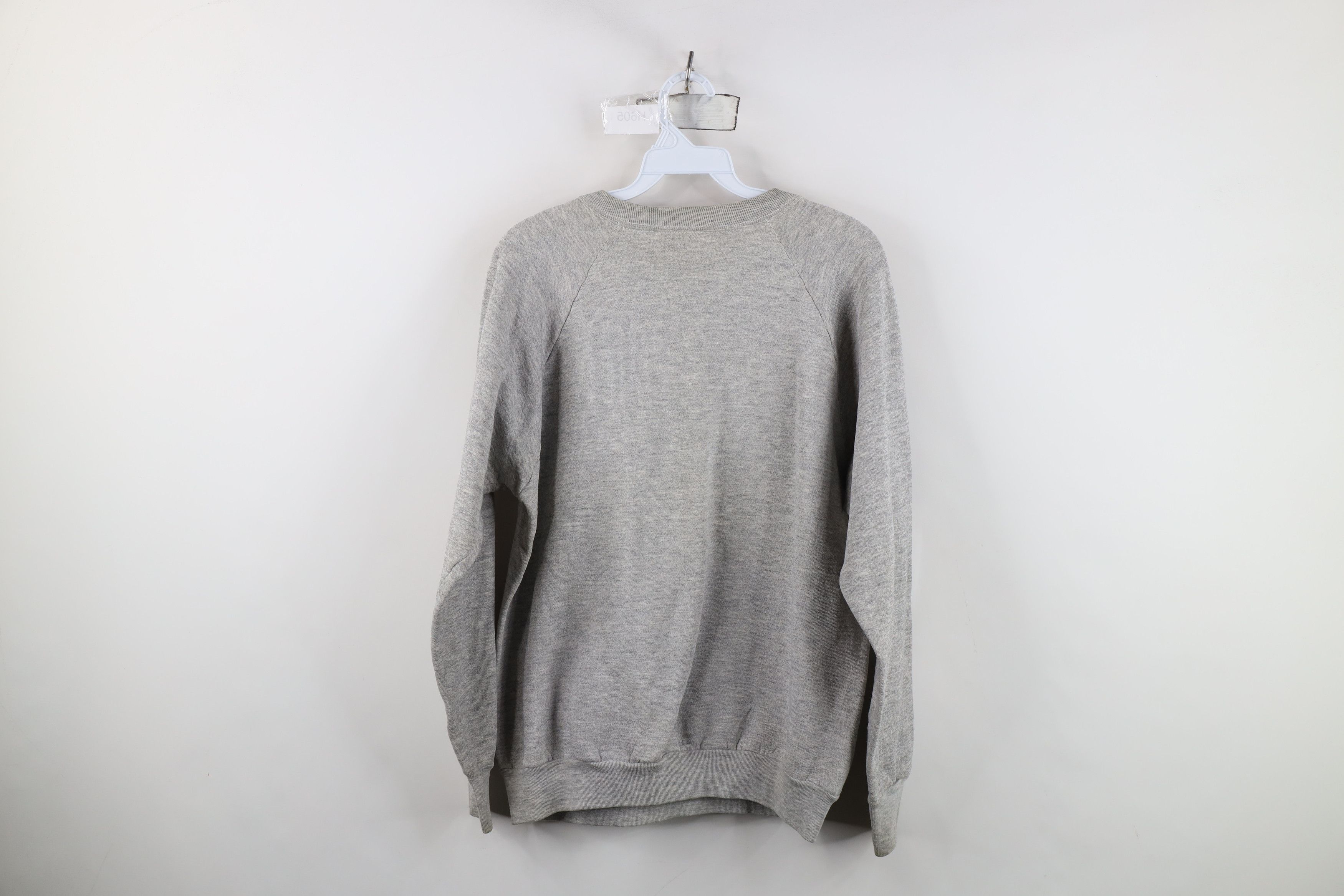 Vintage Vintage 80s 90s Streetwear Be Happy Sweatshirt Gray USA Size US L / EU 52-54 / 3 - 13 Thumbnail