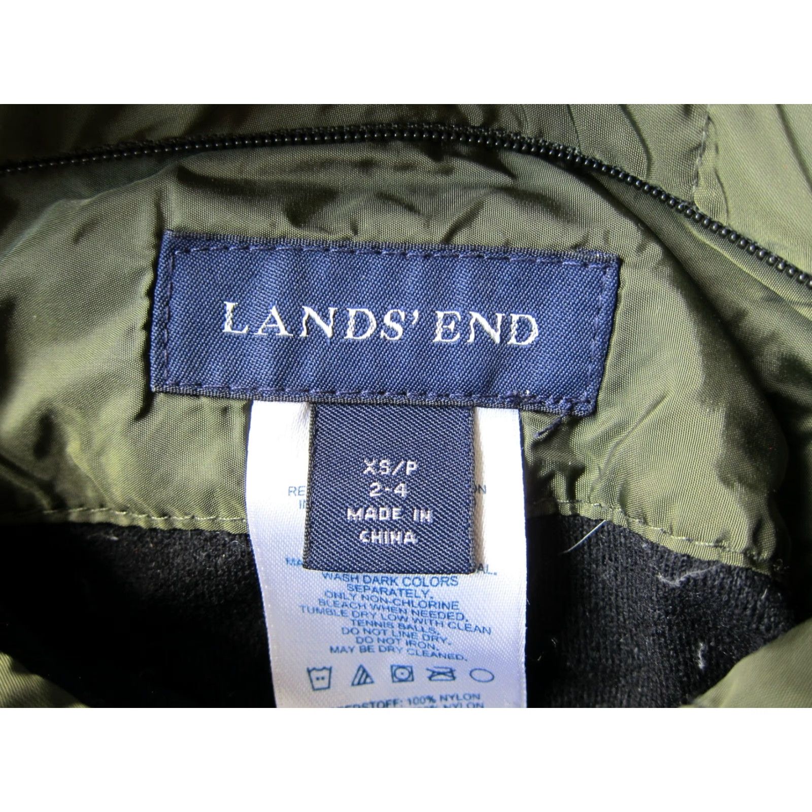 Lands' End Lands' End Army Green Nylon Feather Down Quilted Reversible Puff Jacket XS 2-4 Size XS / US 0-2 / IT 36-38 - 3 Thumbnail
