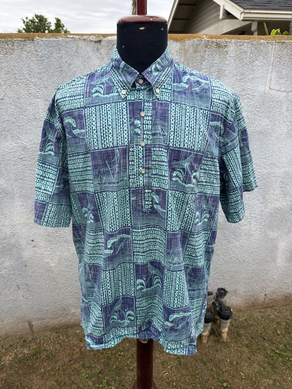 Reyn Spooner PreOwned Reyn Spooner Hawaiian Print Green/Blue Men's XL Size US XL / EU 56 / 4 - 1 Thumbnail