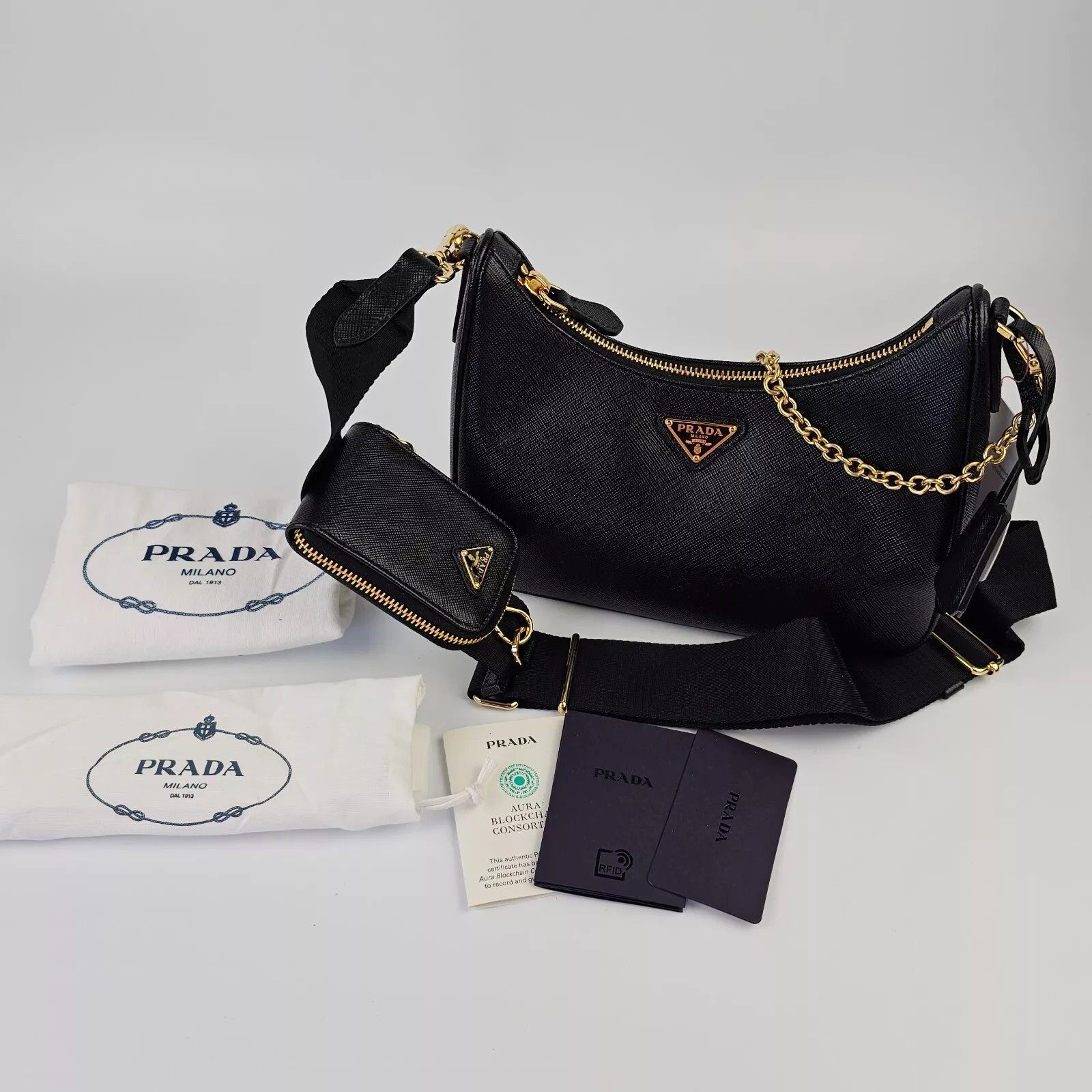 Prada PRADA Re-Edition 2005 Black Saffiano Shoulder Bag New Size ONE SIZE - 2 Thumbnail