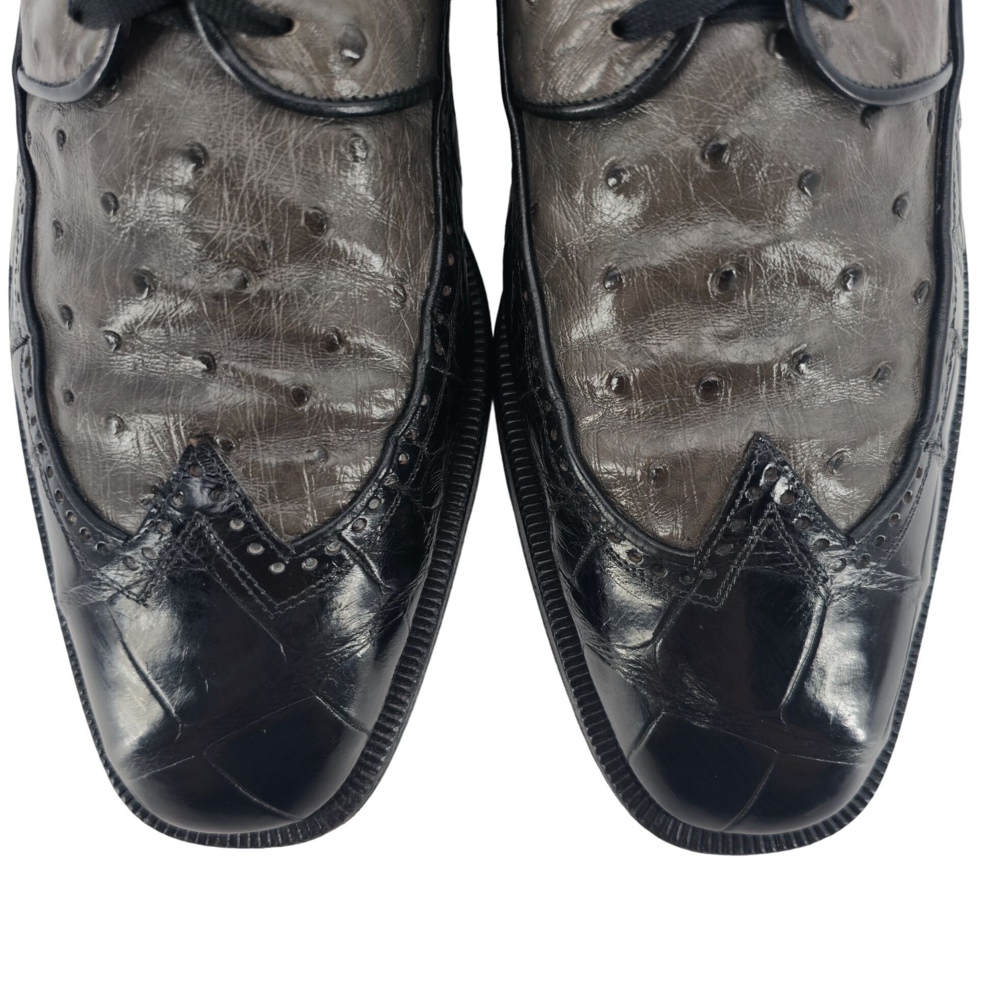 Mauri Mauri Italy Men 15 Exotic Alligator Ostrich Dress Shoe Grey Size US 15 / EU 48 - 11 Thumbnail