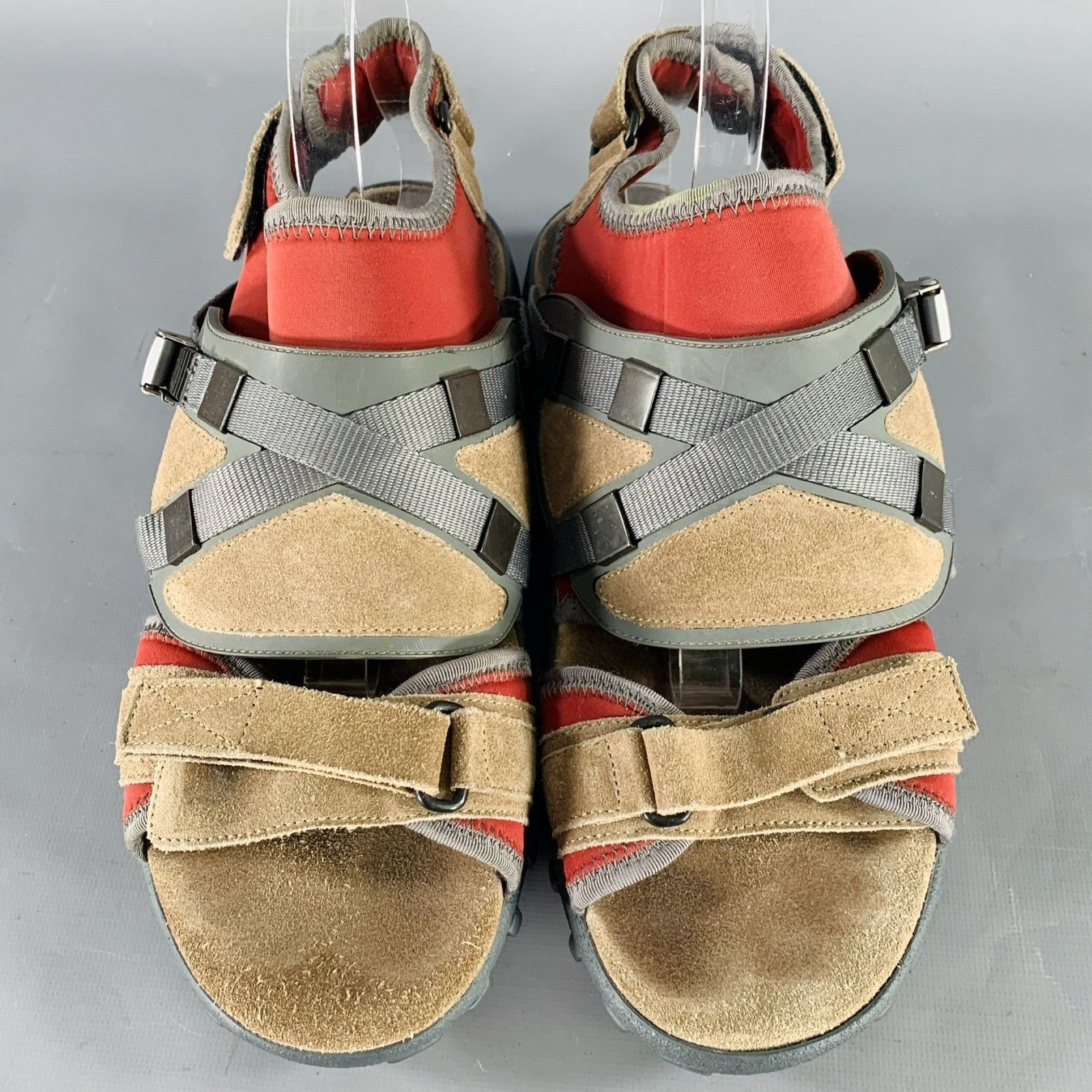 Lanvin LANVIN Size 8 Beige Red Neoprene Hook Loop Closure Sandals Size US 8 / EU 41 - 4 Thumbnail