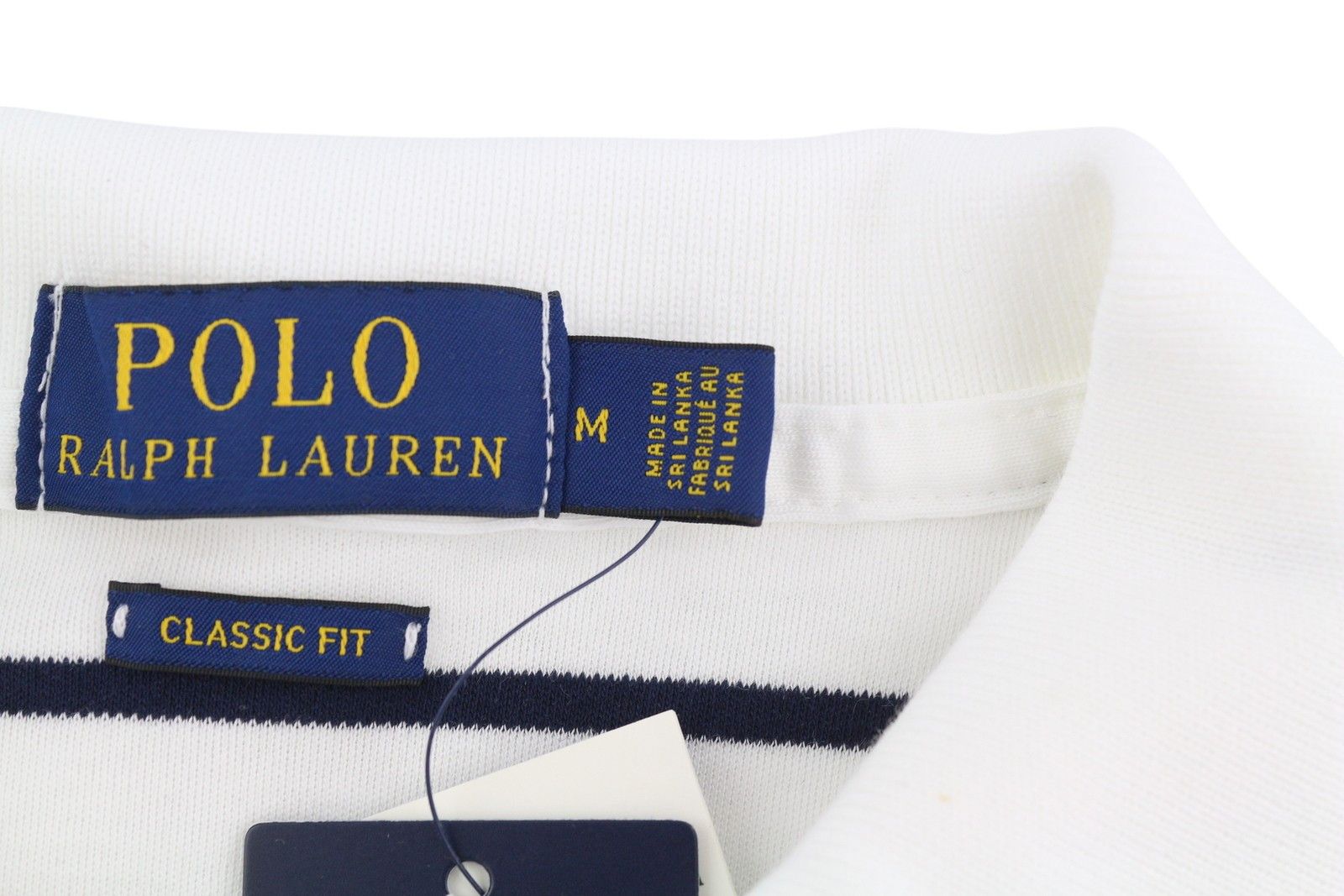 Polo Ralph Lauren CLASSIC FIT M White Short Sleeve Striped Polo Neck 84554 Size US M / EU 48-50 / 2 - 5 Thumbnail