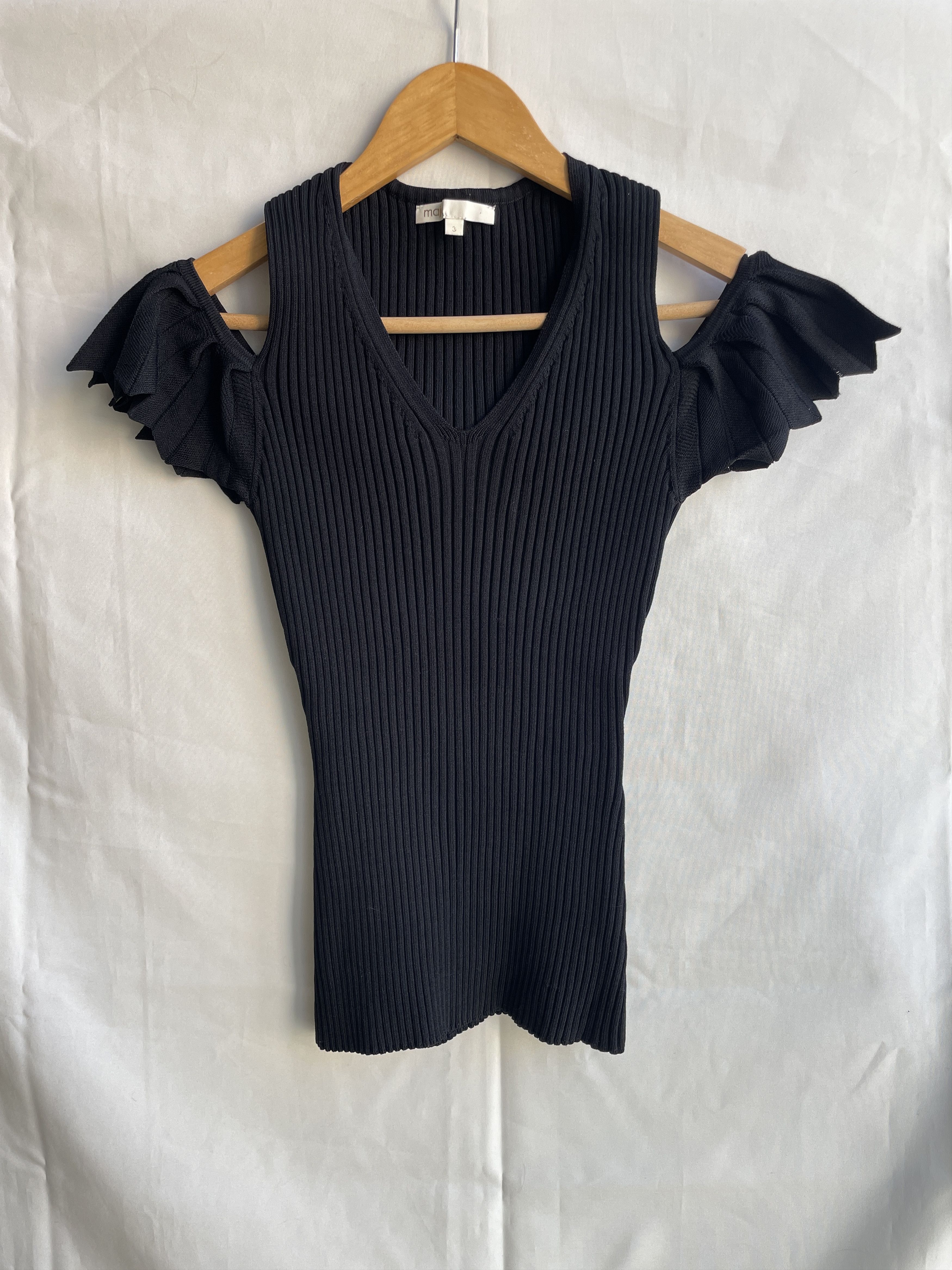 Maje Maje E17 Marion Ribbed Stretch Knitted Top Size 3 Size M / US 6-8 / IT 42-44 - 1 Thumbnail
