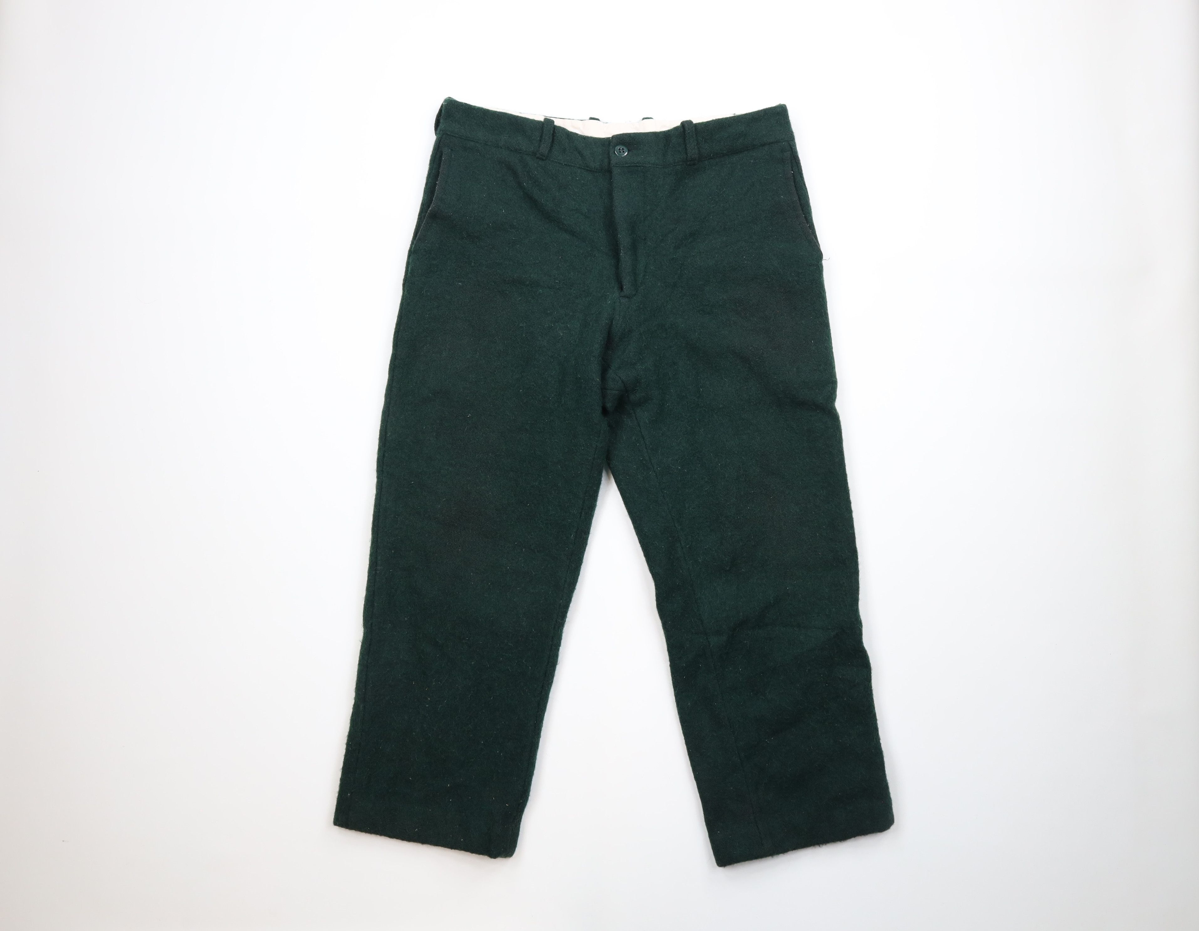 image of Vintage 60S 70's Streetwear Heavyweight Wool Pants Green Usa, Men's (Size 34)