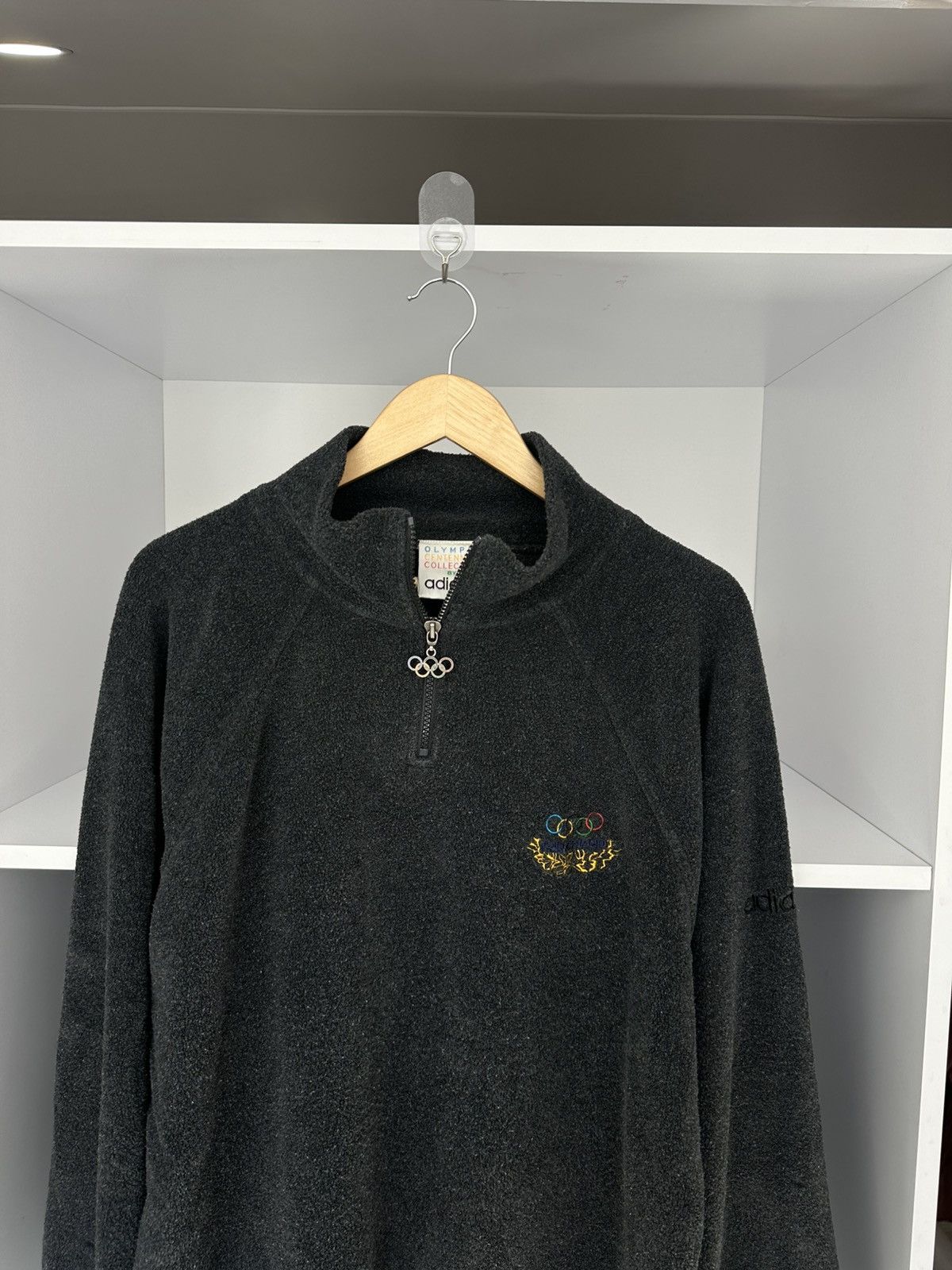 Adidas Vintage Adidas Olympic Games 1/4 Zip Fleece Sweatshirt Sz M Size US M / EU 48-50 / 2 - 2 Thumbnail
